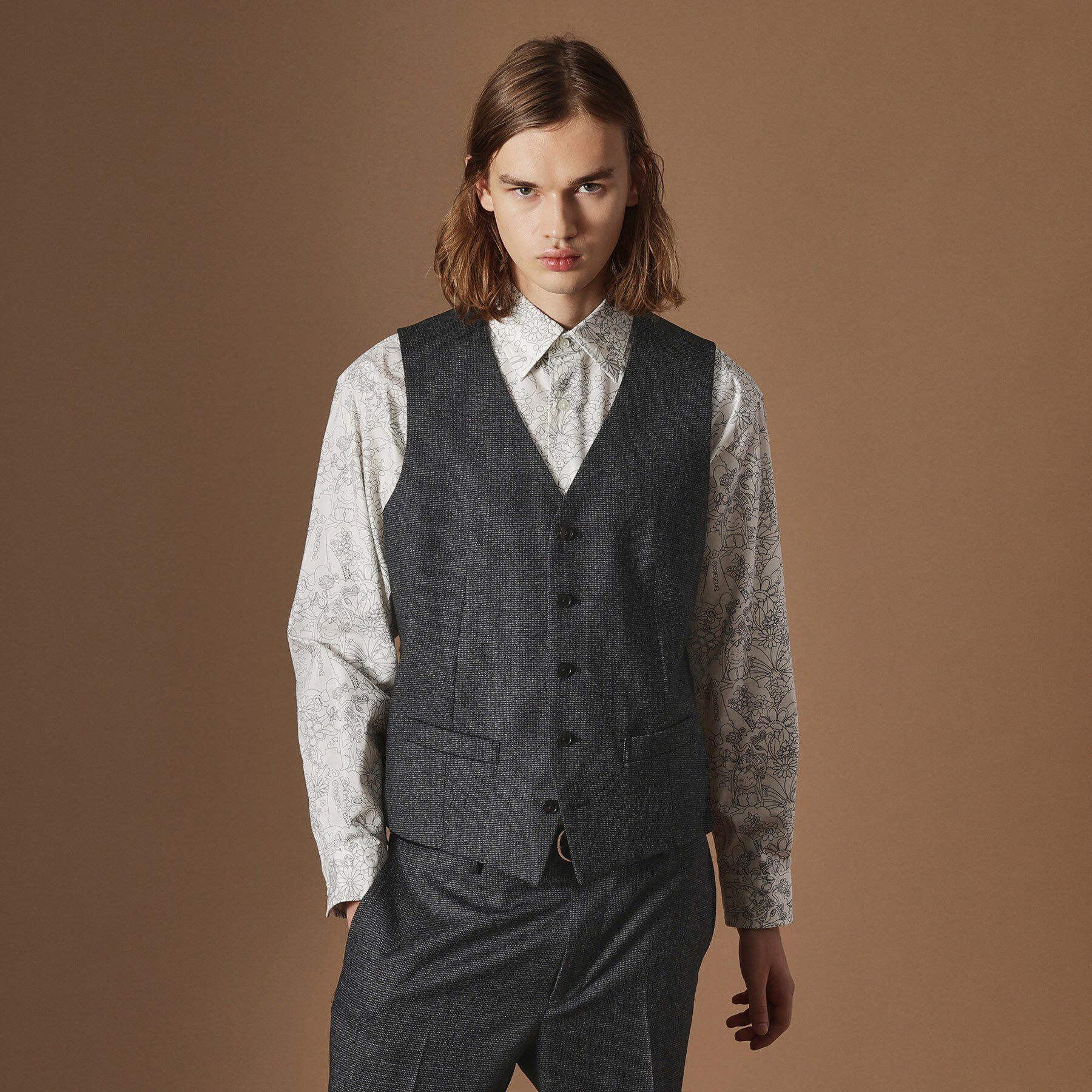 40CARATS&525「【Sサイズ～】ピンチェックミルドヴェスト」|ベスト・ジレ|ブラック(919)