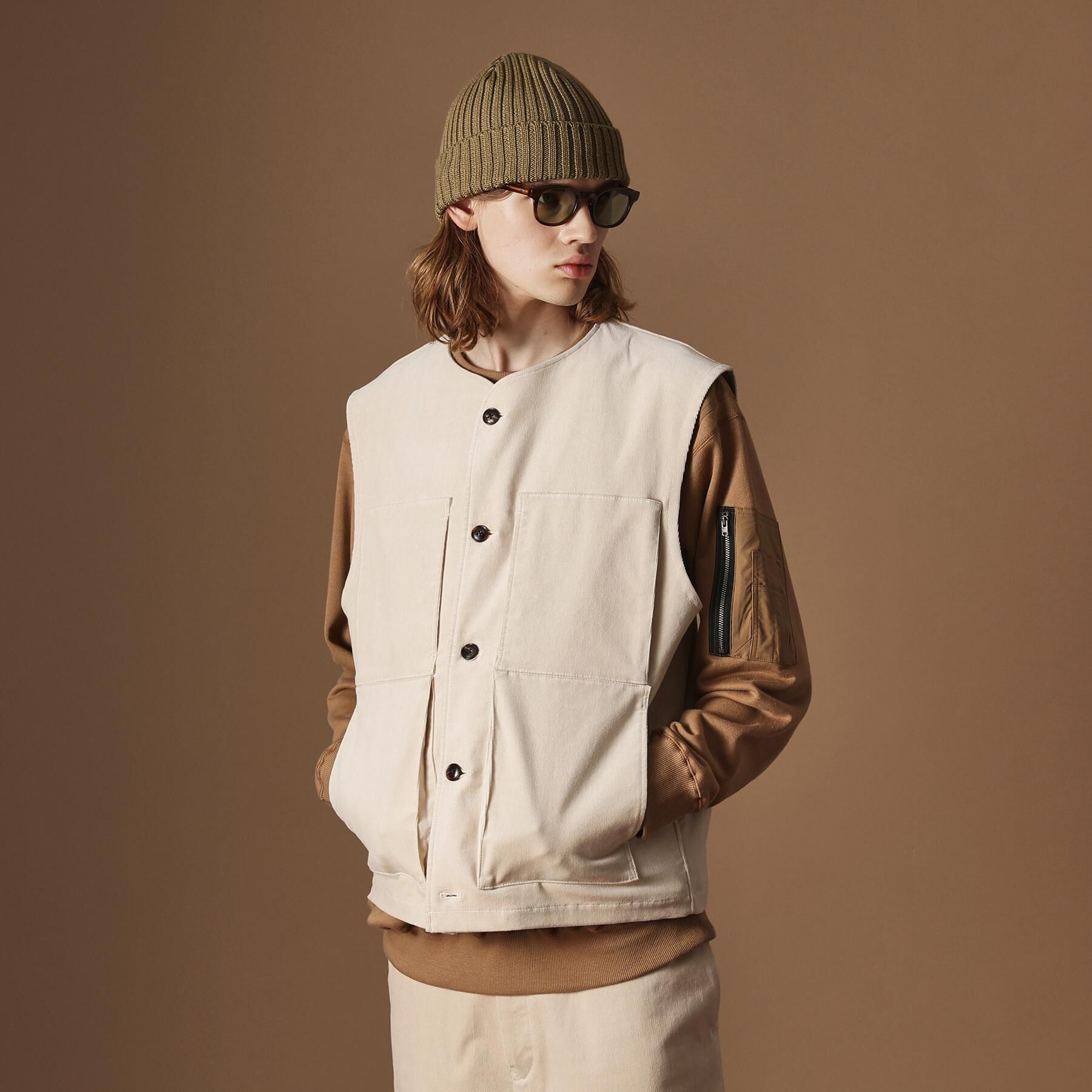 40CARATS&525「【Sサイズ～】コーデュロイ4パッチポケットヴェスト」|ベスト・ジレ|