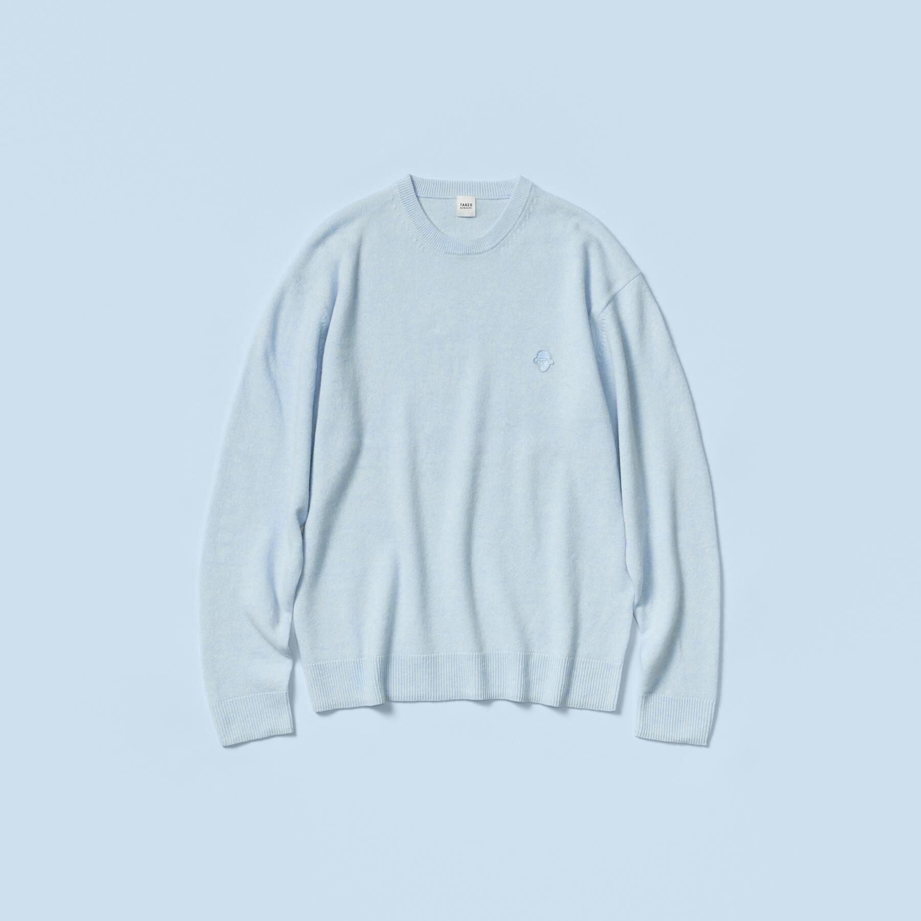 TAKEO KIKUCHI「【Air Palette Knit】ワンポイント カラーニット プルオーバー」|ニット・セーター|ブルー(091)