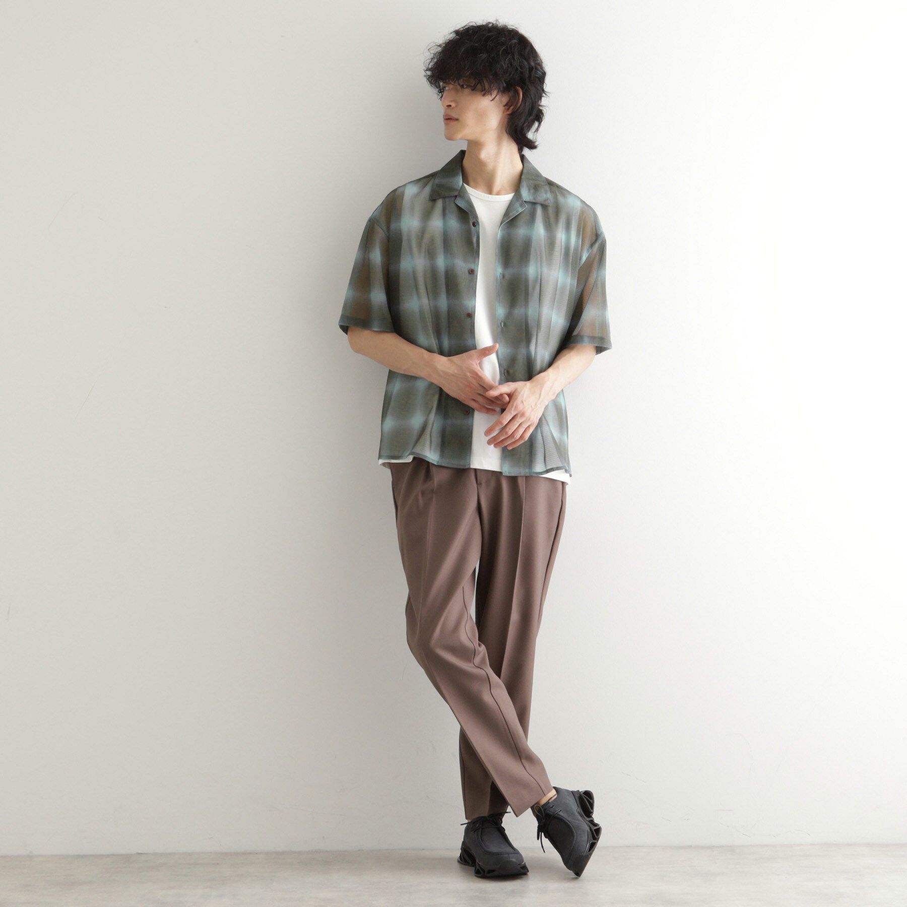 tk.TAKEO KIKUCHI「メッシュオンブレーチェックシャツ」|シャツ・ブラウス|