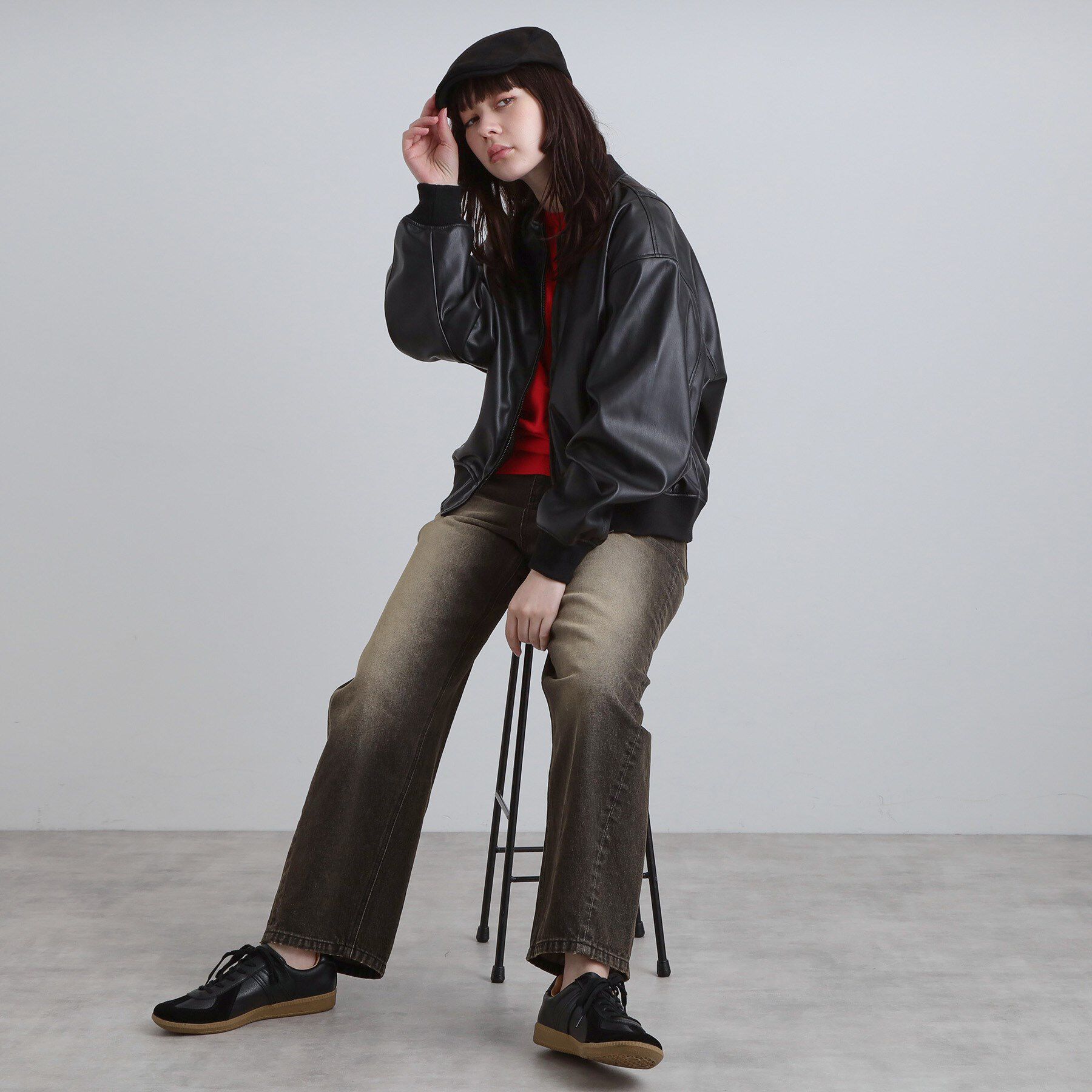 tk.TAKEO KIKUCHI「シンセティックレザー MA－1」|ブルゾン・スタジャン|