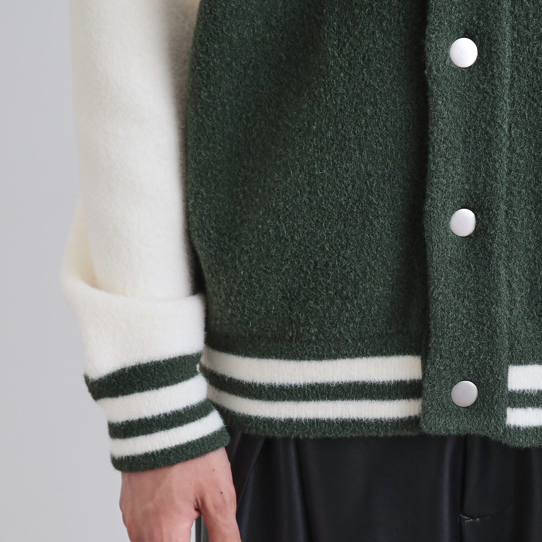 tk.TAKEO KIKUCHI「ダブルジャカードニットスタジャン」|ブルゾン・スタジャン|