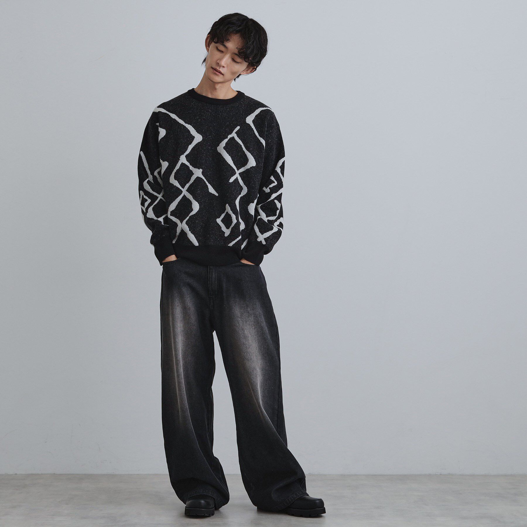 tk.TAKEO KIKUCHI「ラインアートニットプルオーバー」|ニット・セーター|