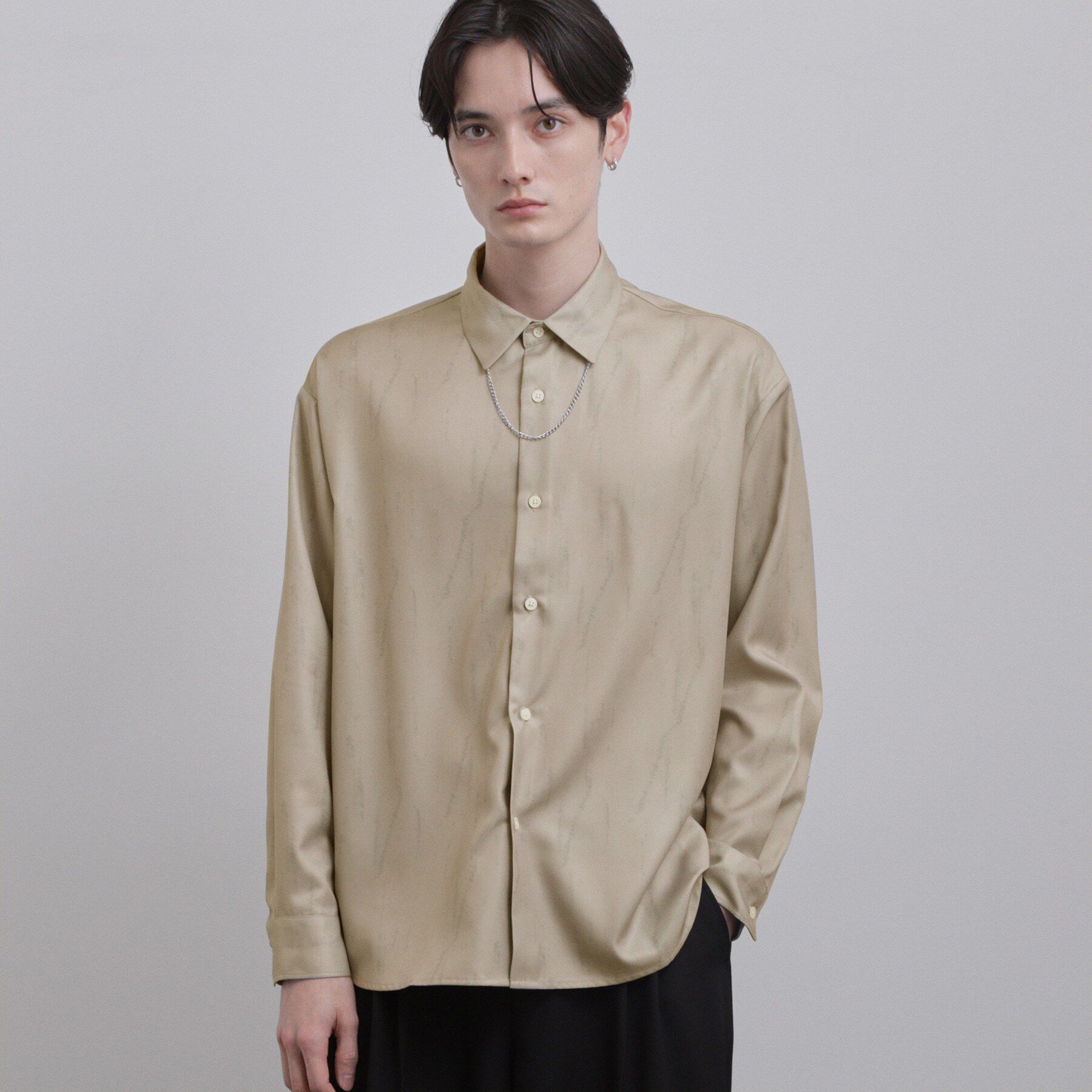 tk.TAKEO KIKUCHI「【ネックレス付き】プリントシャツ」|シャツ・ブラウス|グレー(012)