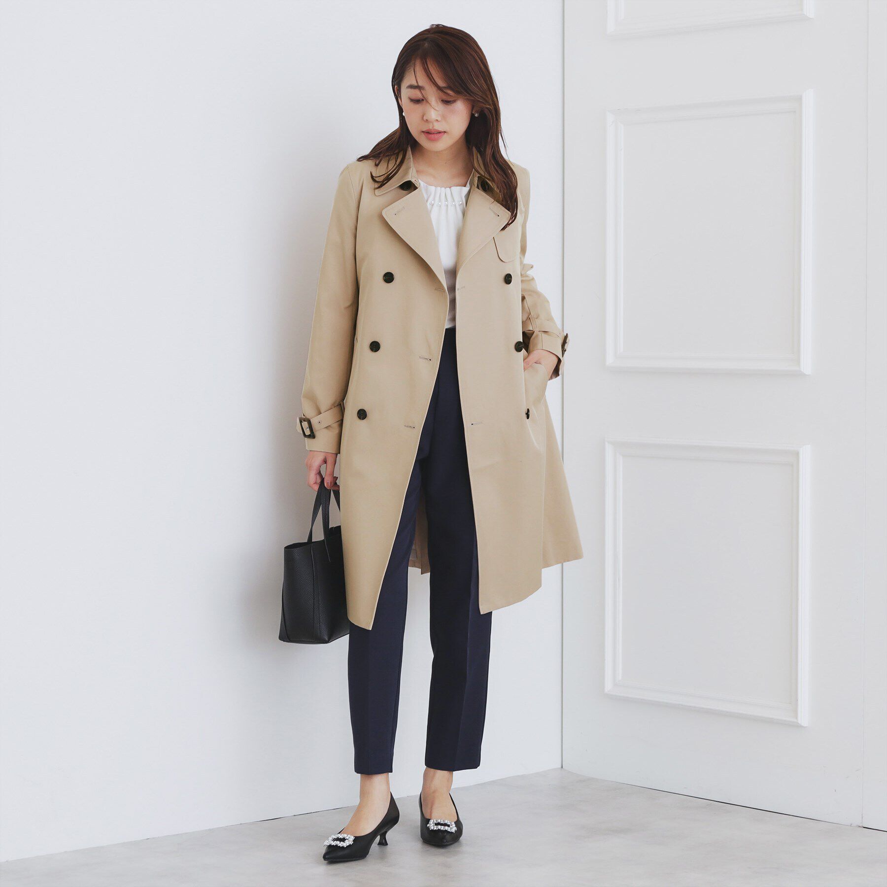index「《XS-3Lsize》通勤・セレモニー対応/トレンチコート【洗濯機洗い可/撥水/親水性防汚】」|トレンチコート|