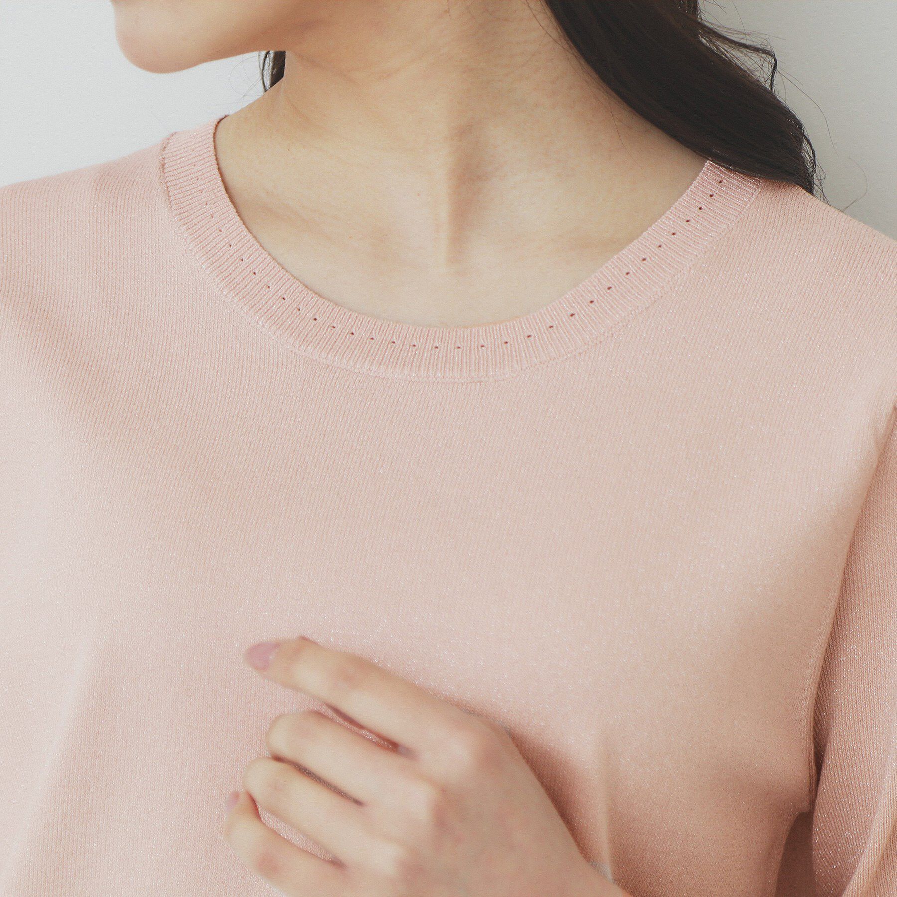 index「《7色展開/XS-LLサイズ》クルーネックデザインスリーブニット【洗濯機洗い可】」|ニット・セーター|