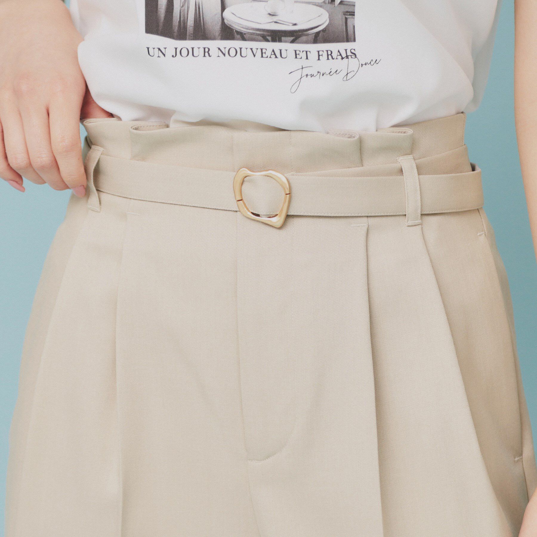 index「ベルト付ストレッチワイドパンツ【防シワ/イージーアイロン/洗濯機洗い可】」|その他|