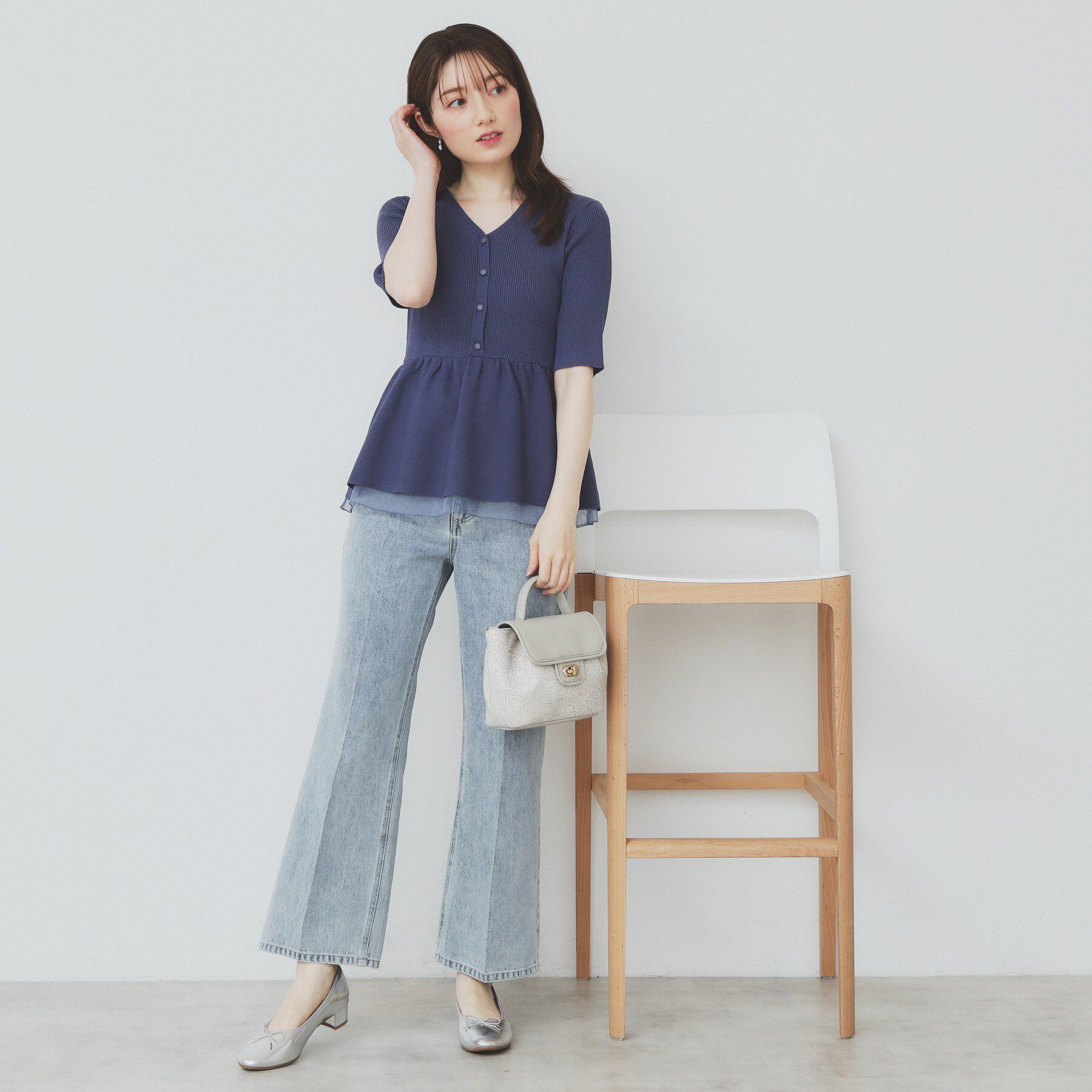 index「シアーレイヤードペプラムニット【洗濯機洗い可】」|ニット・セーター|