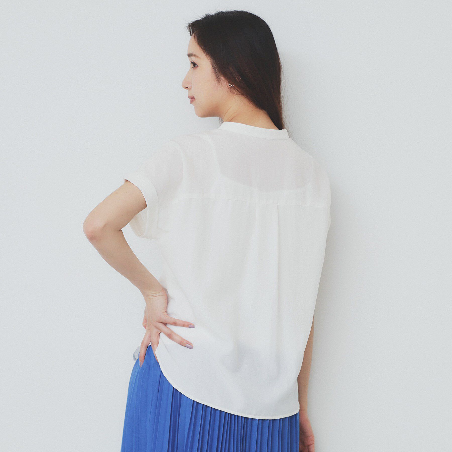 index「ダブルポケットスキッパーブラウス【洗濯機洗い可/イージーアイロン】」|シャツ・ブラウス|