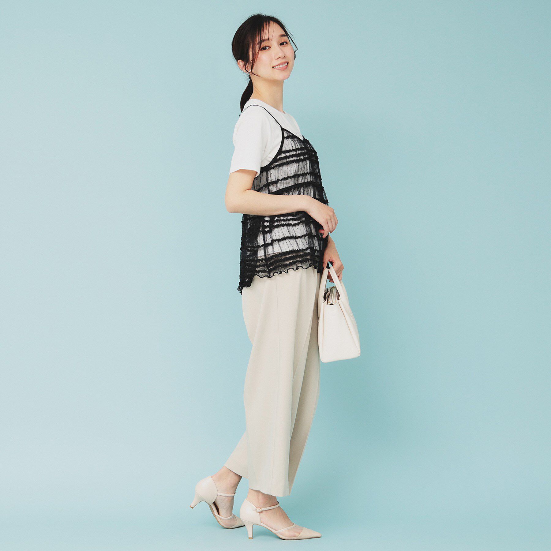 index「《ツインセット》ロゴT&times;チュールキャミ【UVケア/接触冷感/洗濯機洗い可】」|その他|