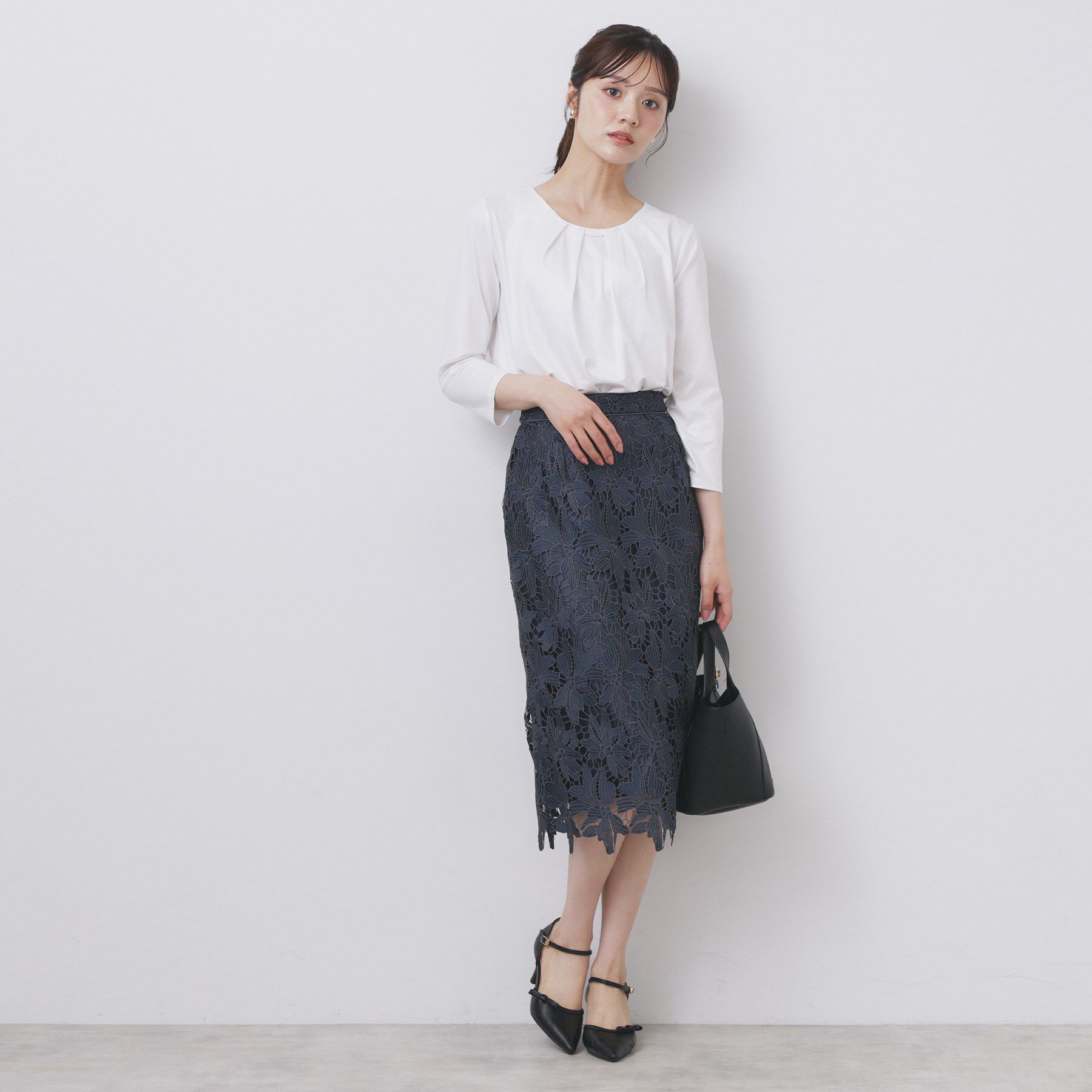 index「《S-3Lサイズ》タックビジュートップス【洗濯機洗い可】」|Tシャツ・カットソー|