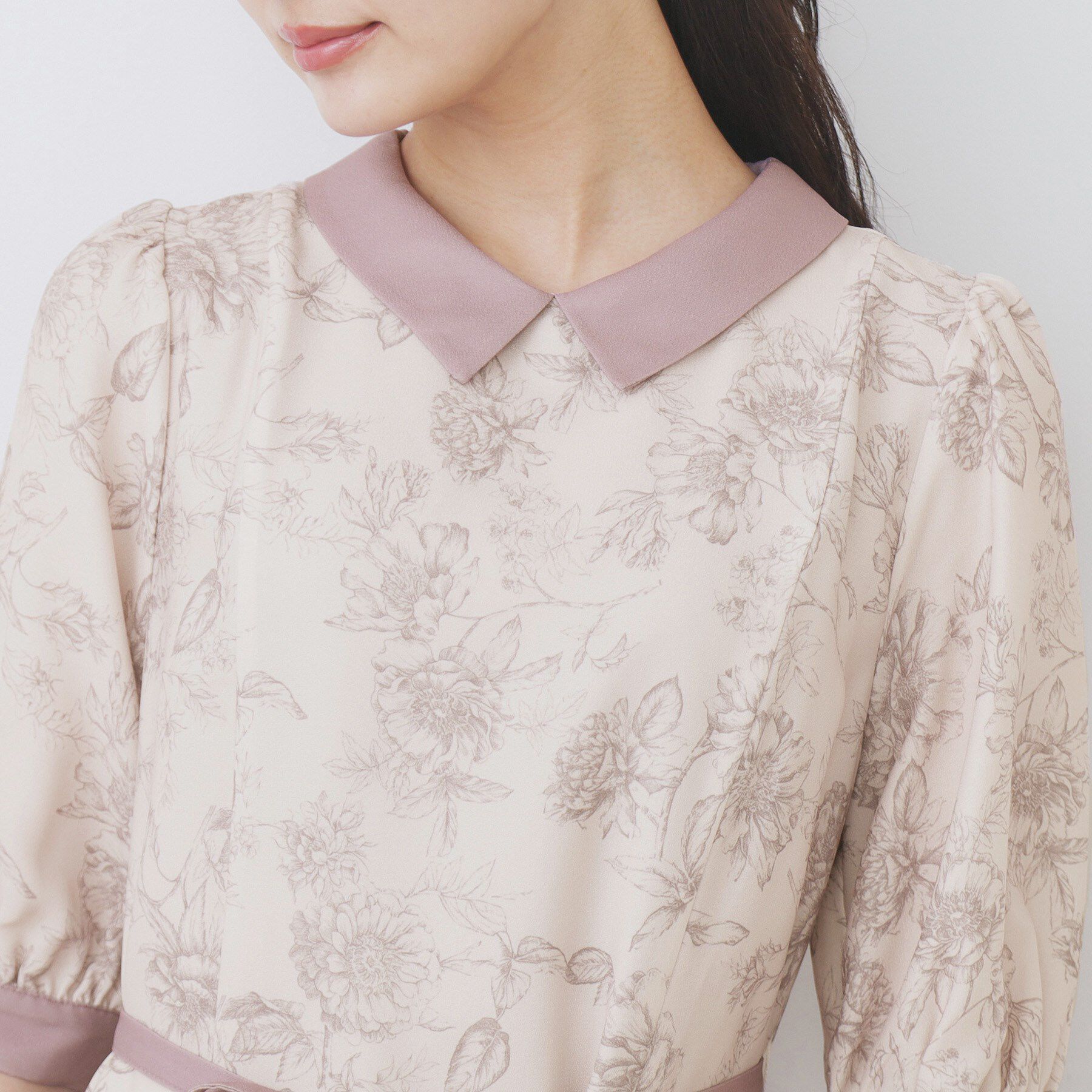 index「2WAY パネルフラワーバイカラーワンピース【洗濯機洗い可/イージーアイロン】」|ワンピース|