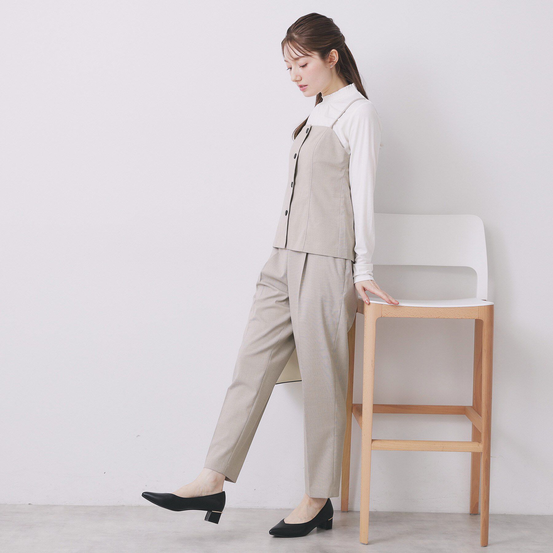 index「ウールライクストレッチキャミビスチェ/セットアップ対応【洗濯機OK】」|キャミソール|