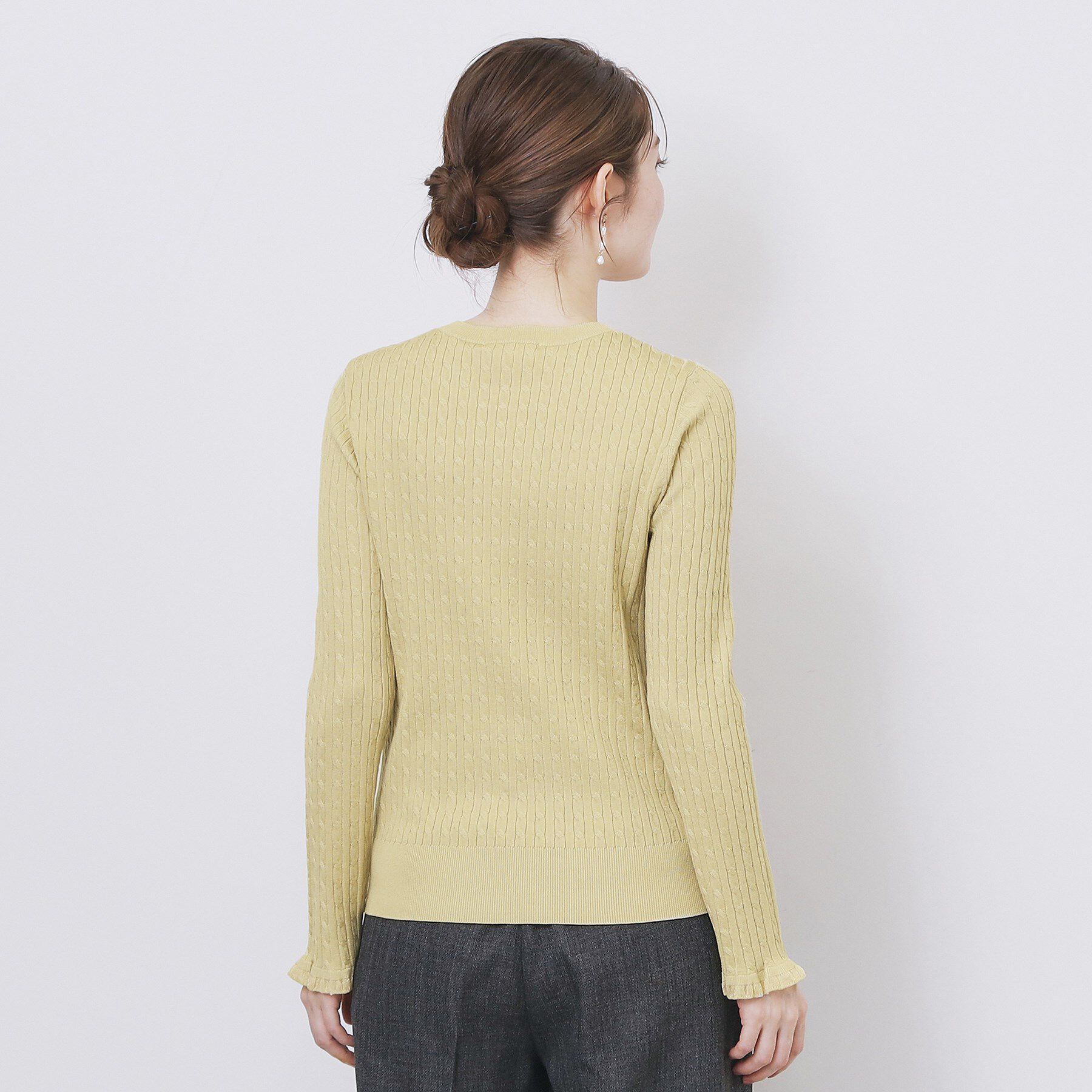 index「ゴールドプレート付きケーブルニット【洗濯機OK】」|ニット・セーター|