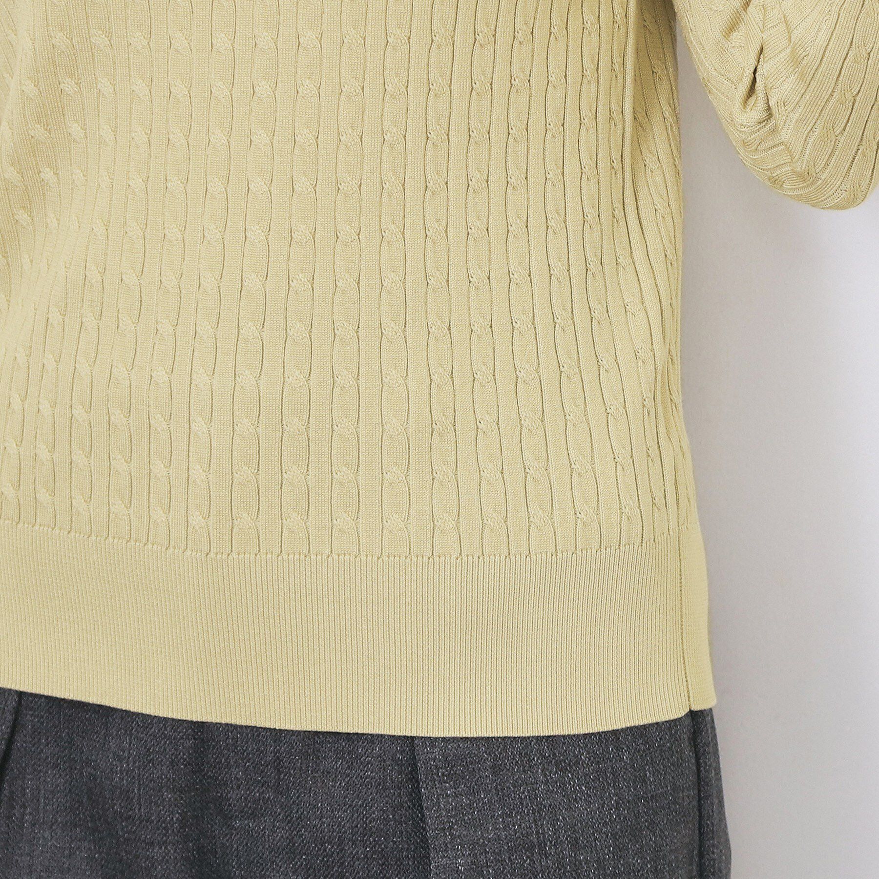 index「ゴールドプレート付きケーブルニット【洗濯機OK】」|ニット・セーター|