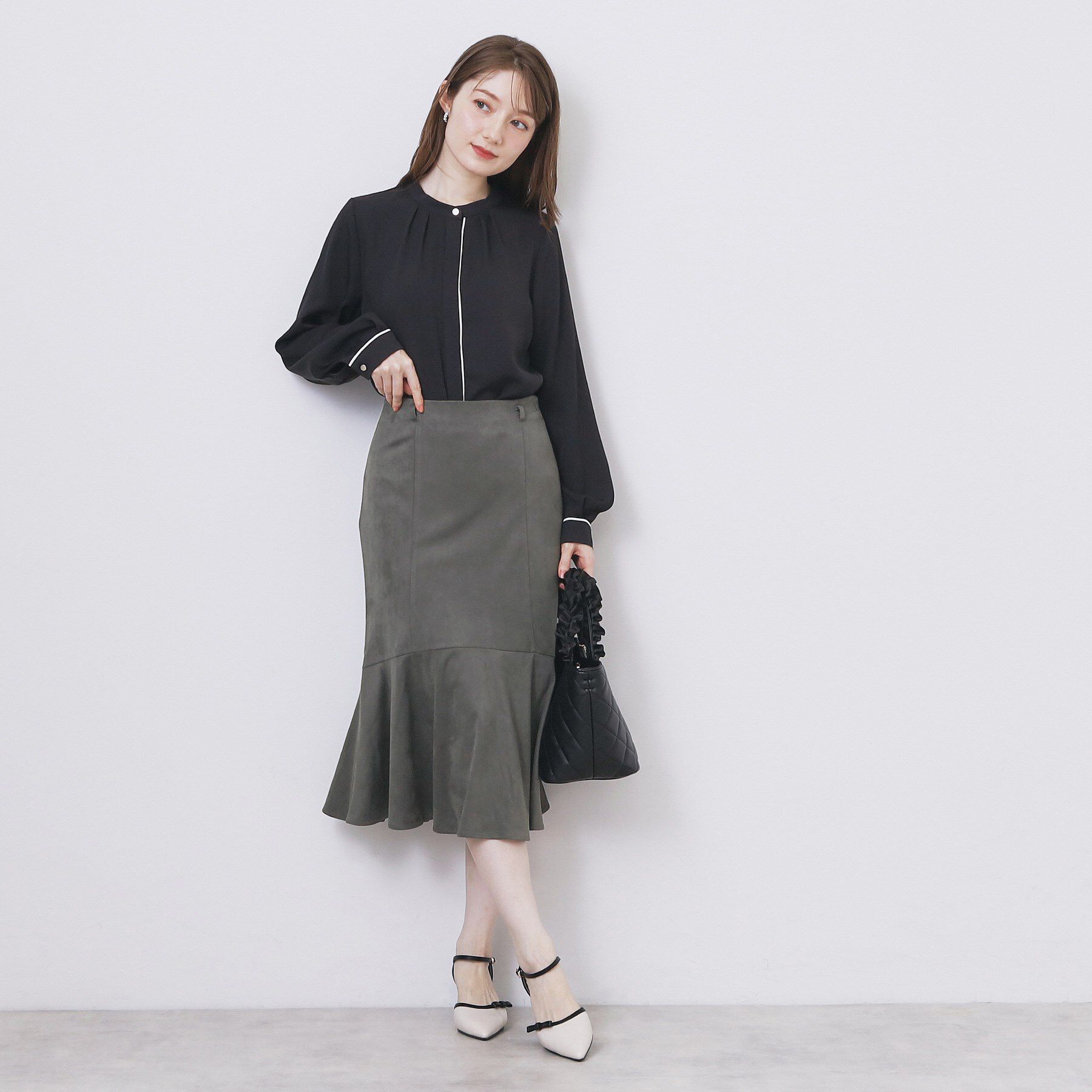 index「フェイクスウェード切り替えマーメイドスカート【洗濯機OK/イージーアイロン/防シワ】」|スカート|