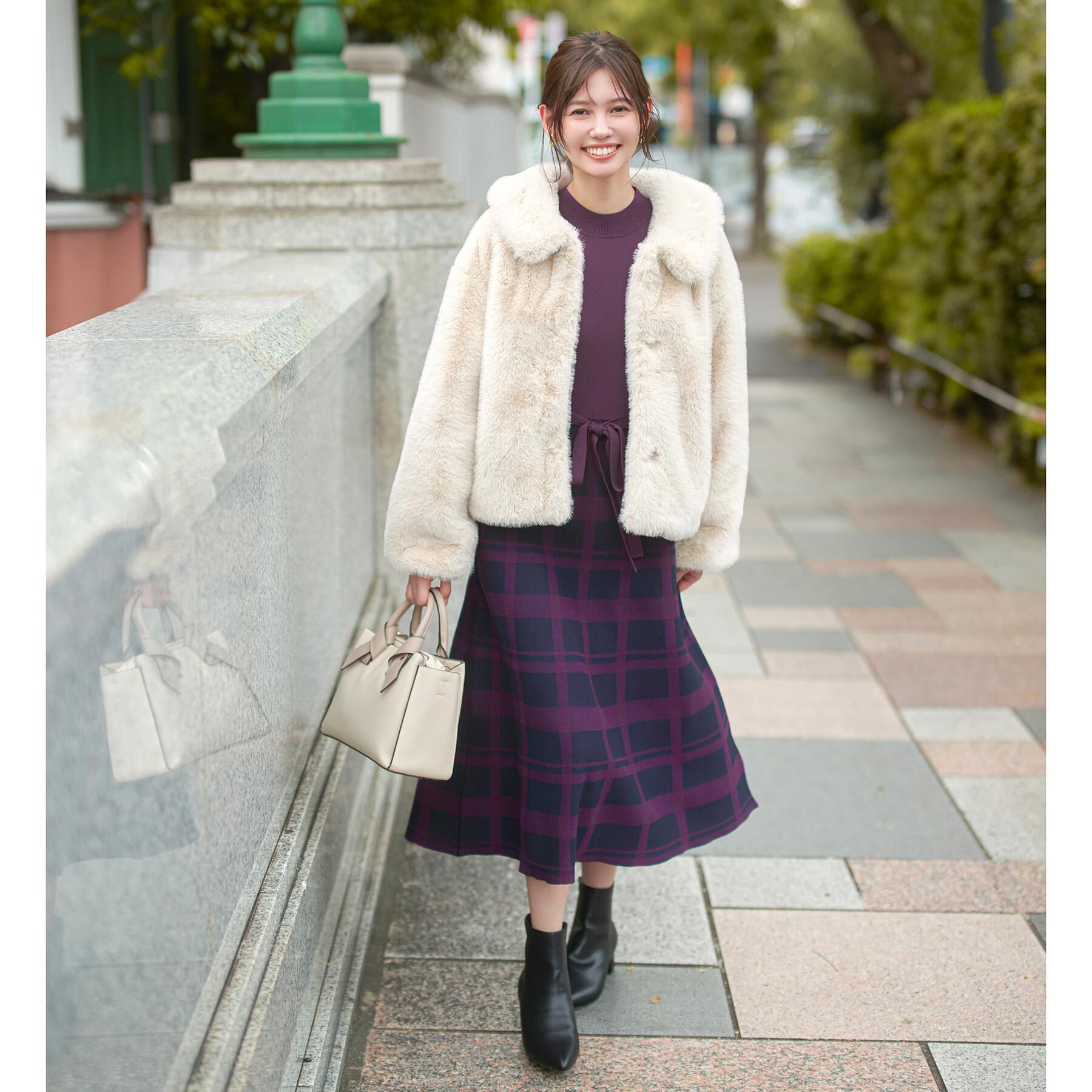 index「エコファーショートコート【洗える】」|ステンカラーコート|