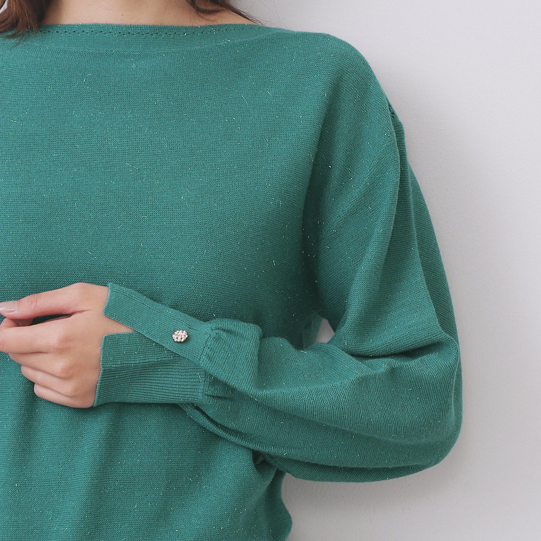 index「ラメガーター編みボートネックニット【洗濯機OK】《8col/XS～LL》」|ニット・セーター|