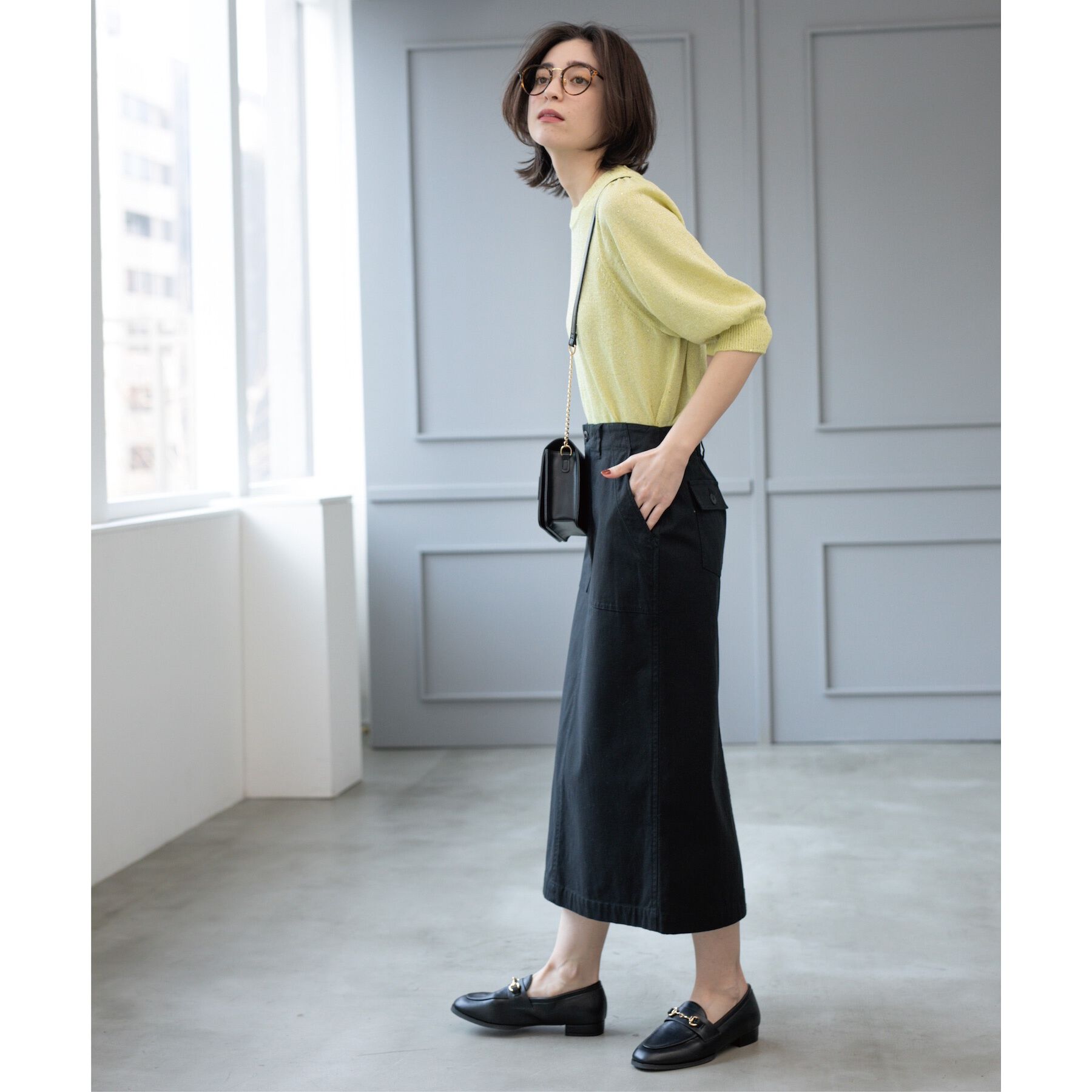 OPAQUE.CLIP「《S-LLsize》ストレッチベイカーナロースカート【洗濯機洗い可】」|スカート|