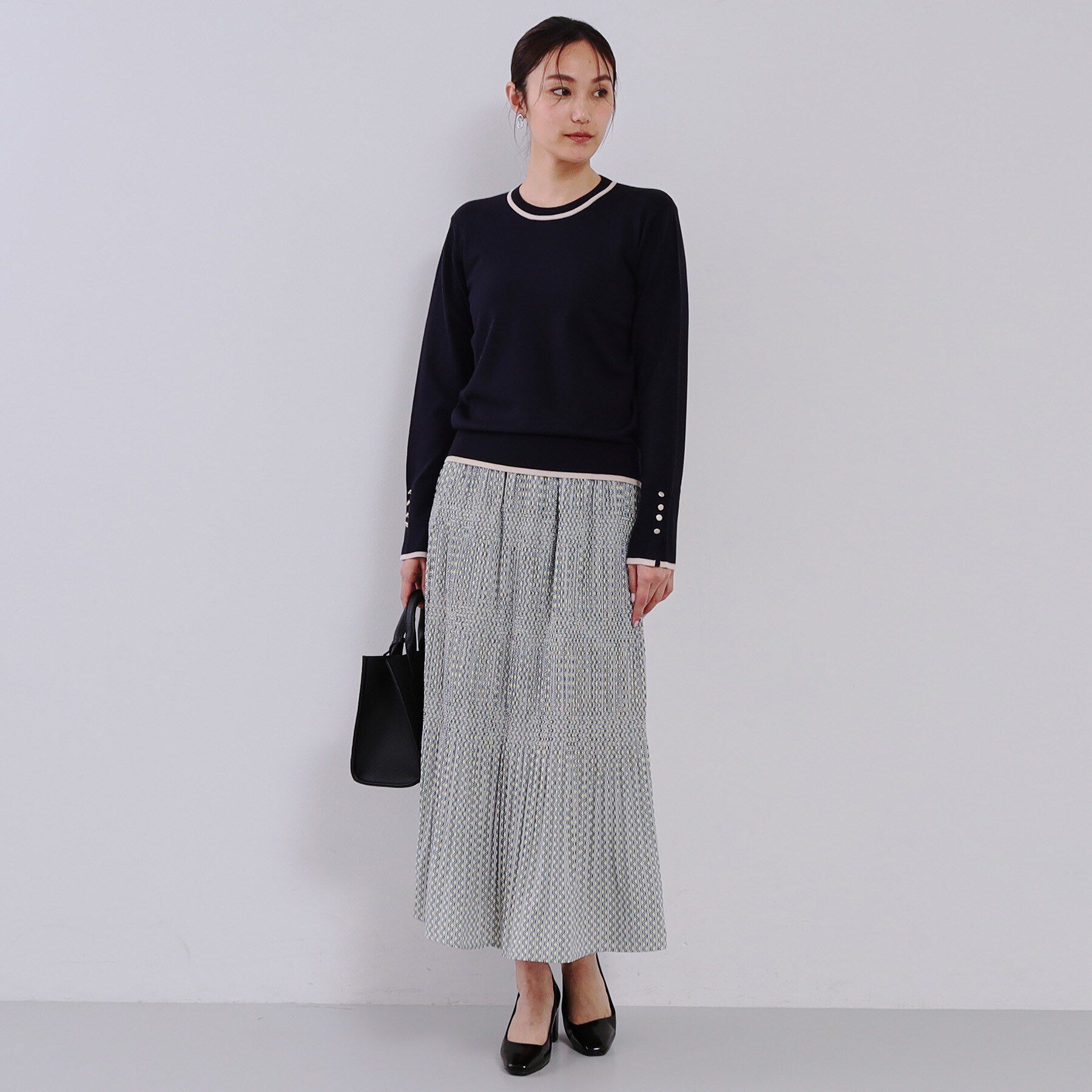 OPAQUE.CLIP「配色ラインニット/アンサンブル対応【洗濯機洗い可】」|ニット・セーター|