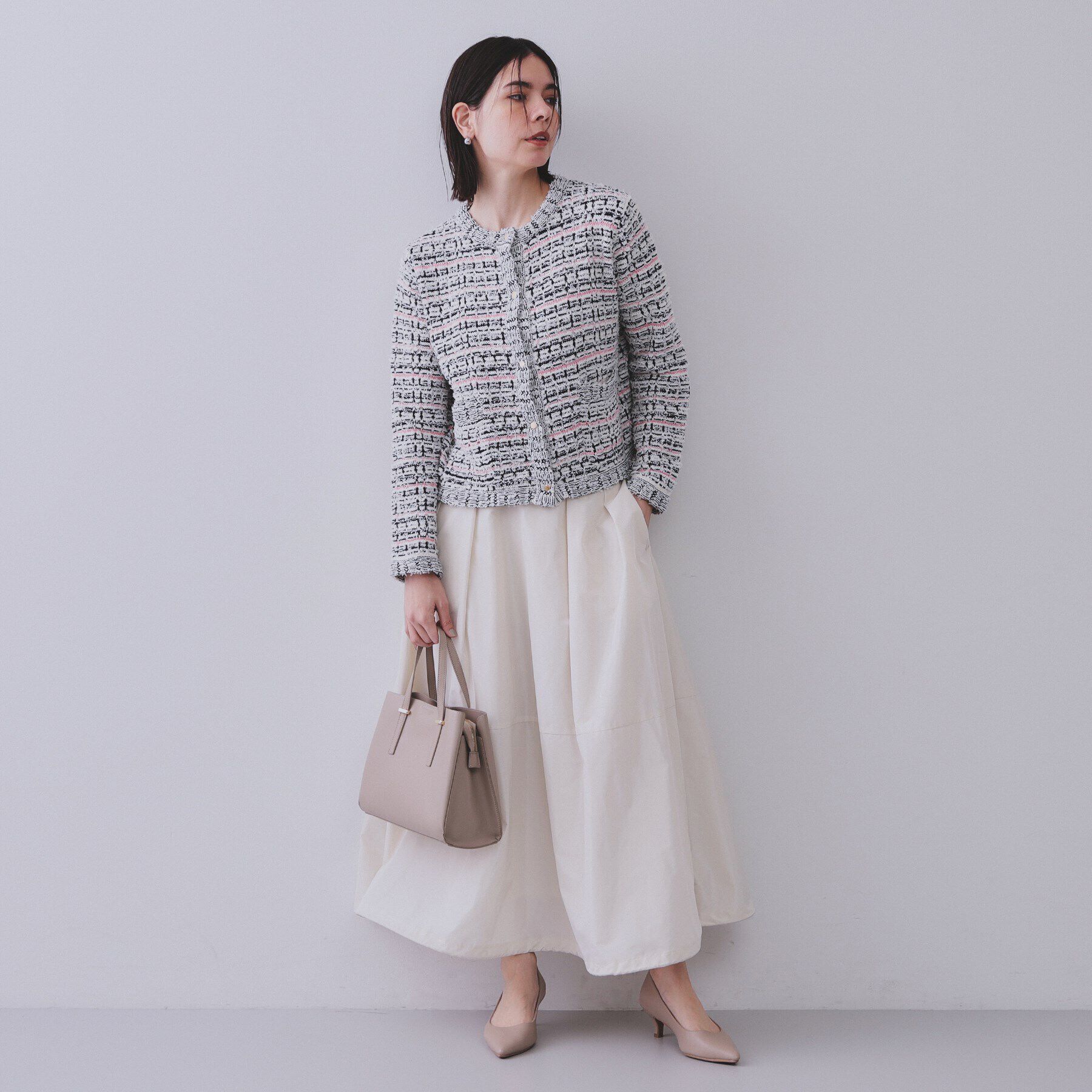 OPAQUE.CLIP「ファンシーMIXニットカーディガン【洗濯機洗い可】」|カーディガン|