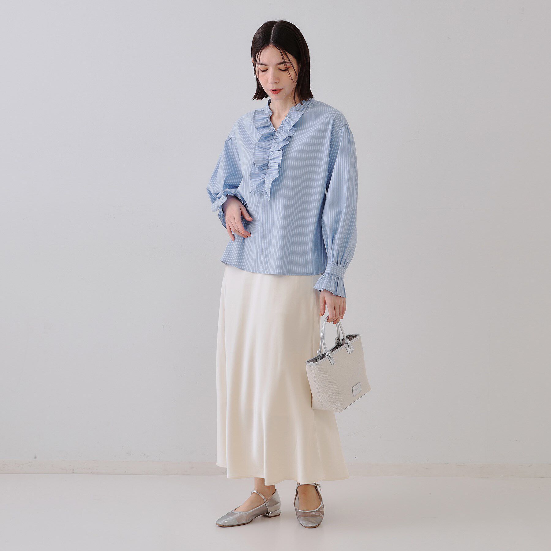 OPAQUE.CLIP「フロントフリルブラウス【洗濯機洗い可】」|シャツ・ブラウス|