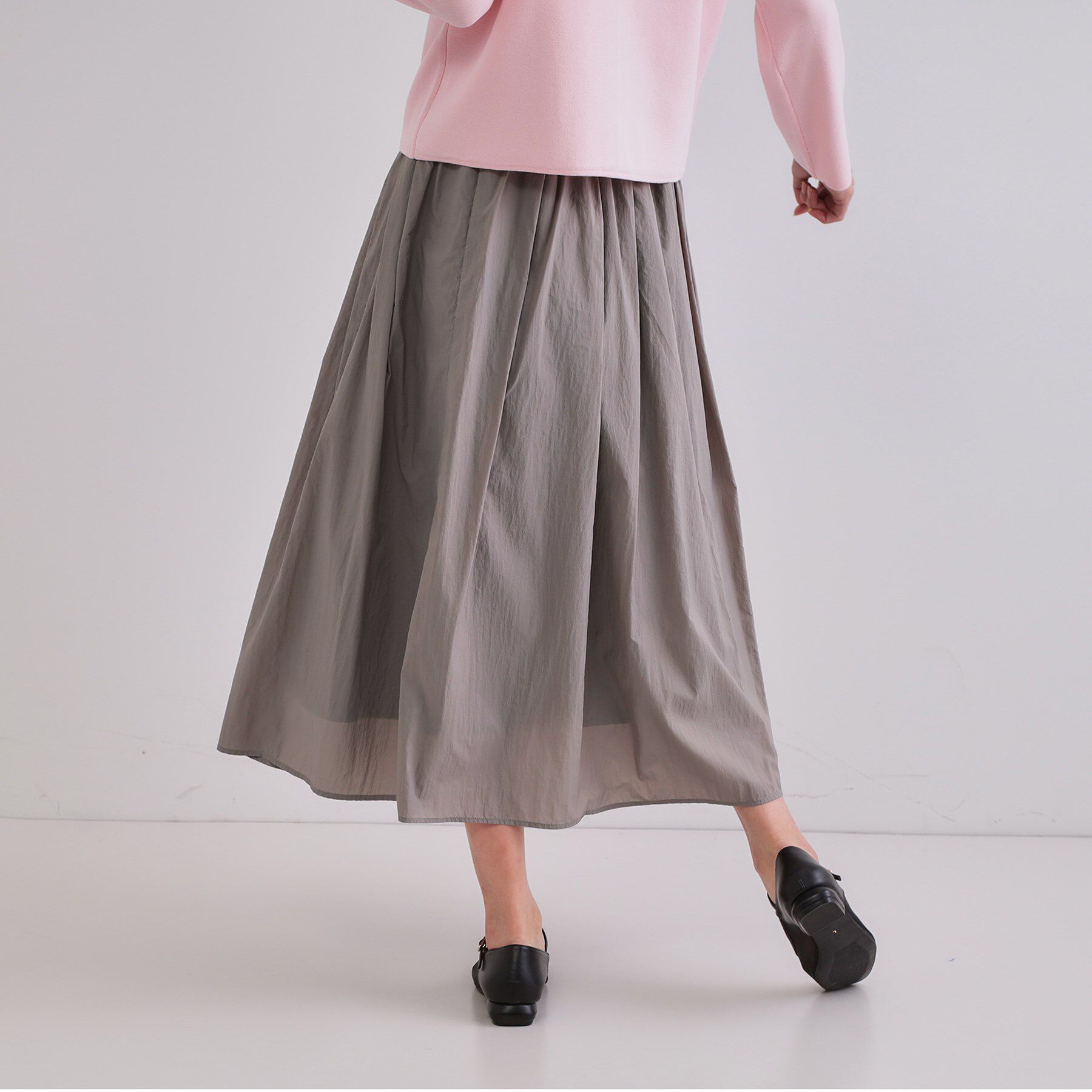 OPAQUE.CLIP「シアーヴィンテージイージーフレアスカート【洗濯機洗い可】」|スカート|