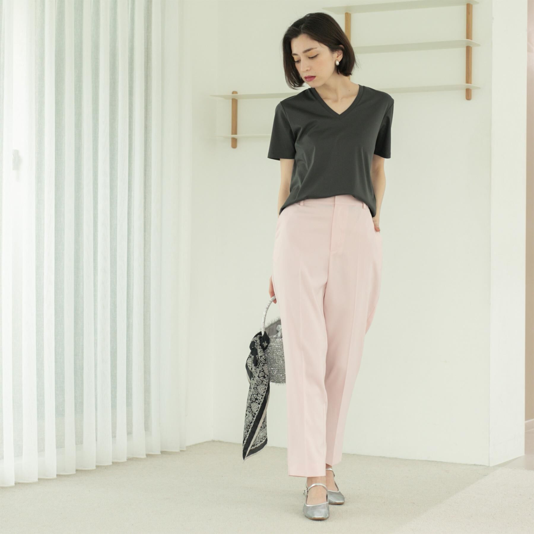 OPAQUE.CLIP「ストレッチリネンライク美脚テーパードパンツ【洗濯機洗い可/吸水速乾】」|その他|