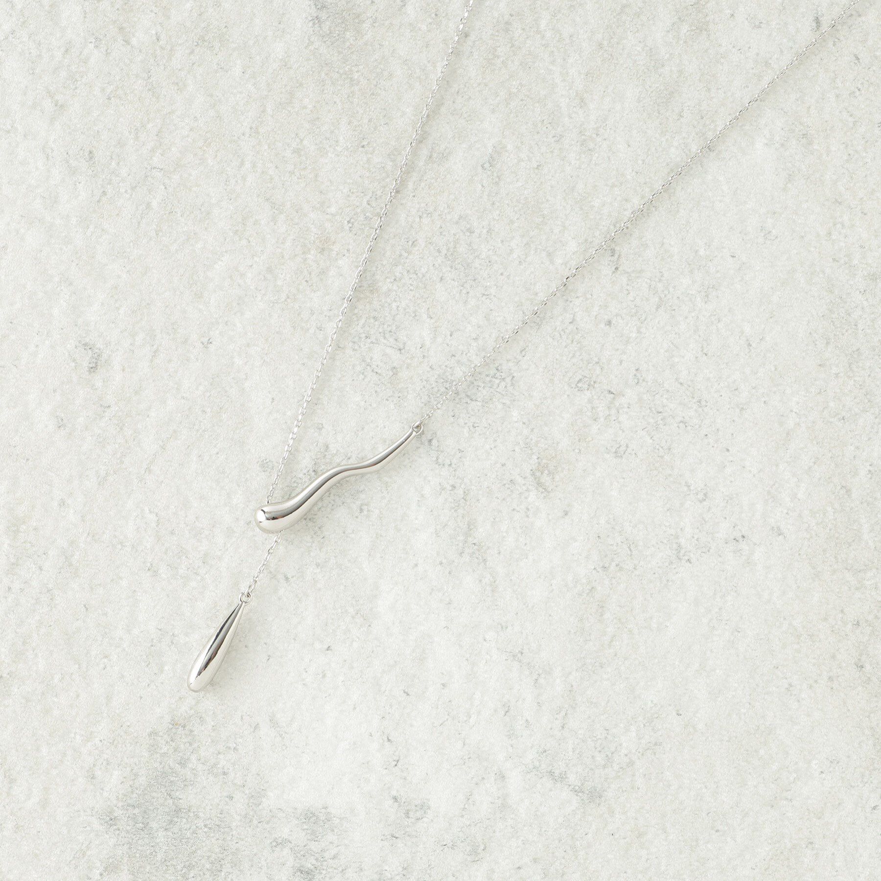 OPAQUE.CLIP「Y字スライドバーネックレス」|ネックレス|シルバー(006)