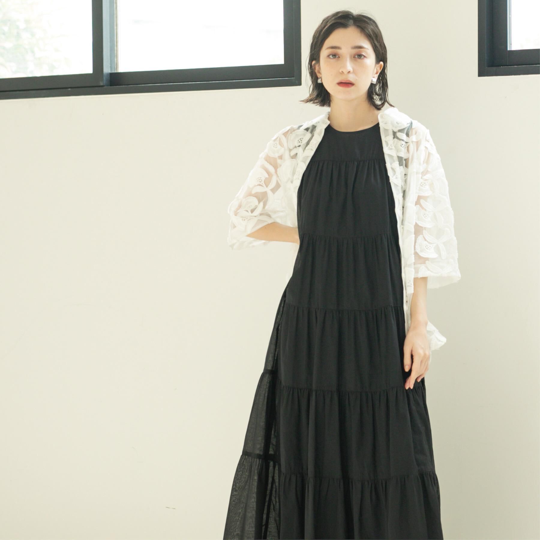 OPAQUE.CLIP「《Can Cam掲載》ティアードマキシドレス/オーガニックコットン混【洗濯機洗い可】」|ワンピース|