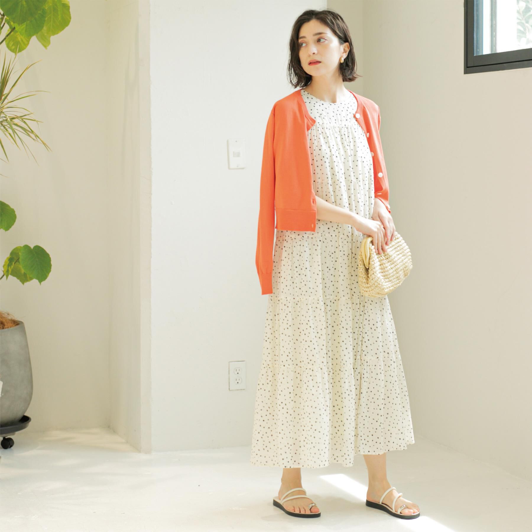 OPAQUE.CLIP「《Can Cam掲載》ティアードマキシドレス/オーガニックコットン混【洗濯機洗い可】」|ワンピース|