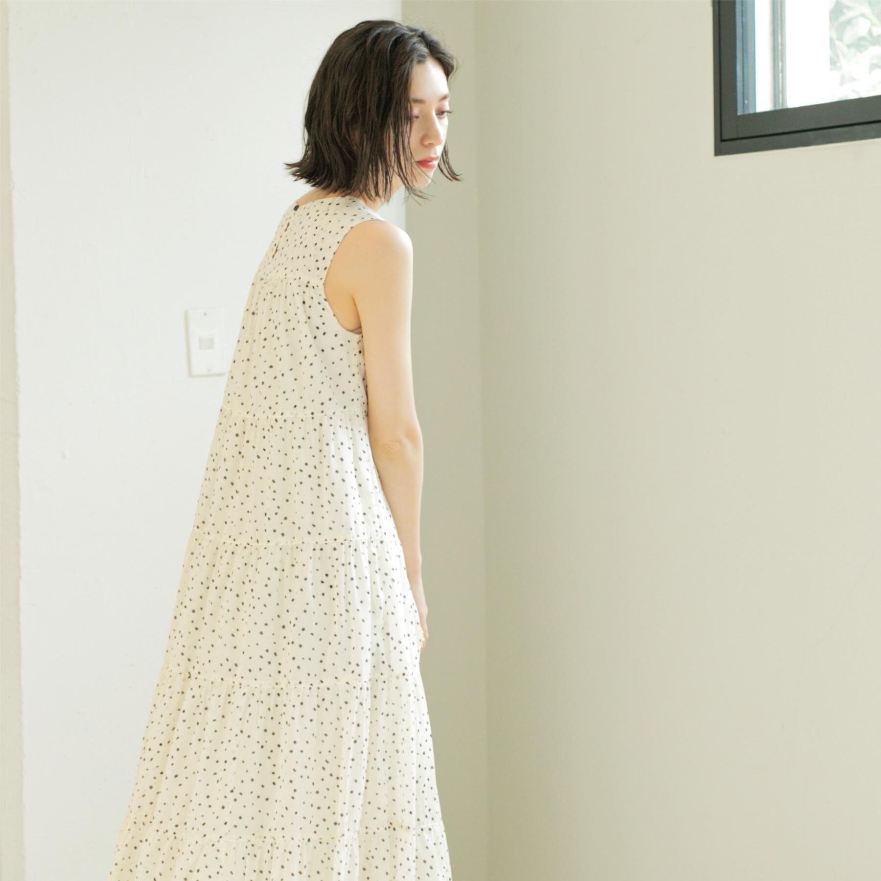 OPAQUE.CLIP「《Can Cam掲載》ティアードマキシドレス/オーガニックコットン混【洗濯機洗い可】」|ワンピース|