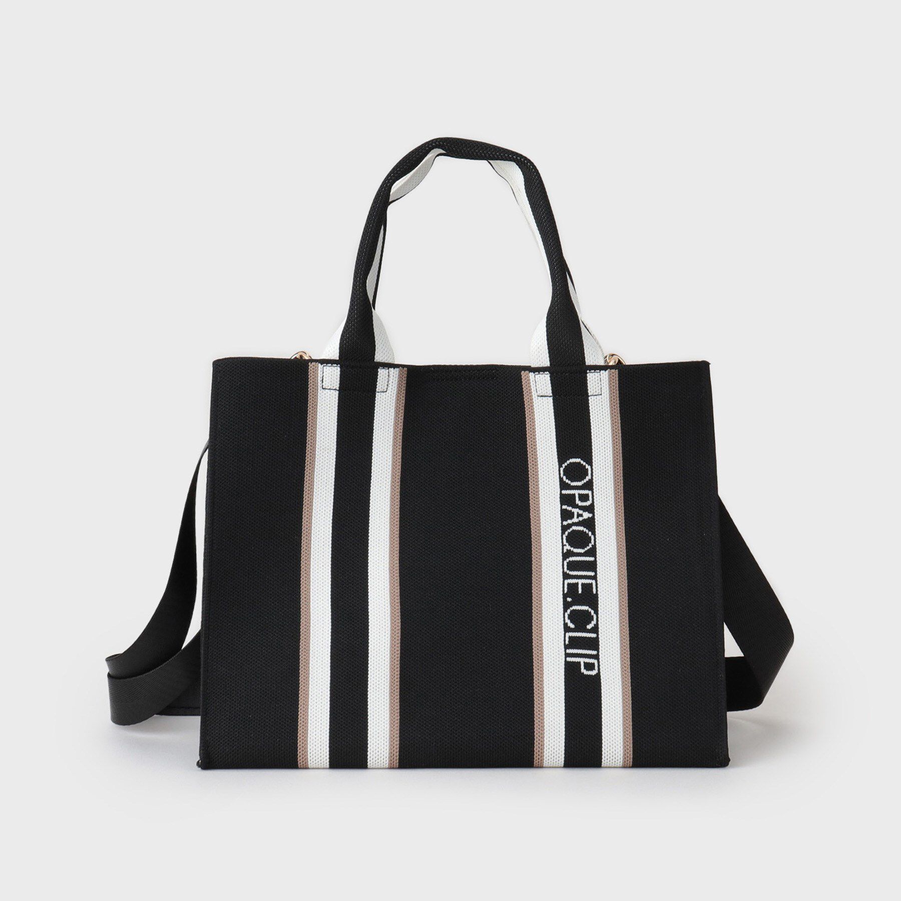 OPAQUE.CLIP「【2WAY】ラインハンドルスクエアニットミドルトートバッグ」|トートバッグ|