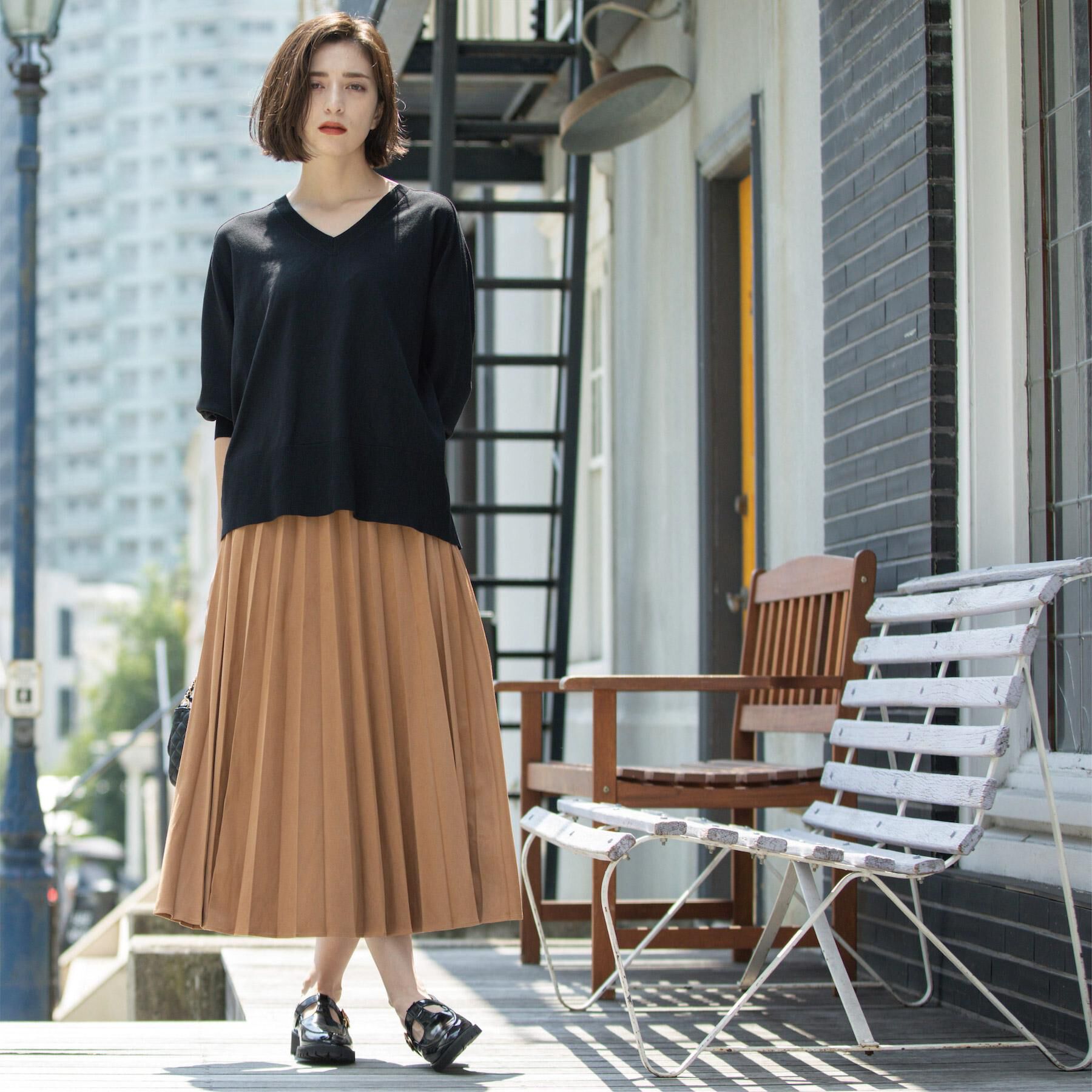 OPAQUE.CLIP「フェイクスウェードプリーツスカート【静電気防止加工/洗濯機OK】」|スカート|