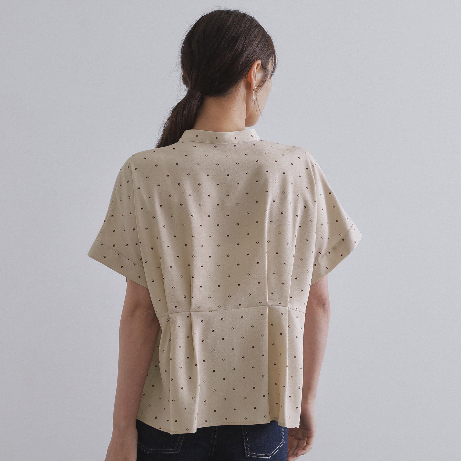 OPAQUE.CLIP「プリントペプラムブラウス【洗濯機洗い可】」|シャツ・ブラウス|