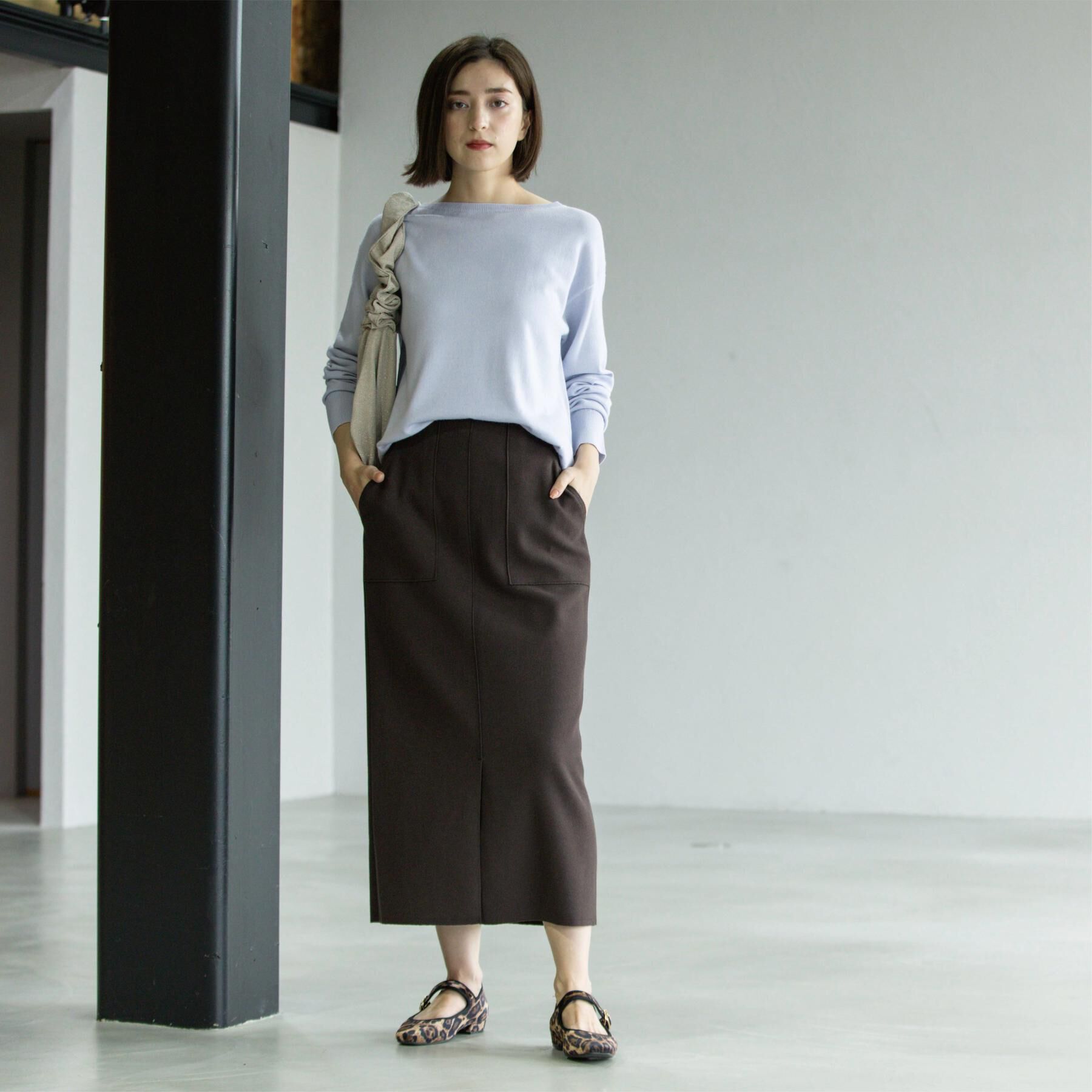 OPAQUE.CLIP「ボートネックニット/エクストラファインメリノウール【THEシリーズ/洗濯機OK】」|ニット・セーター|