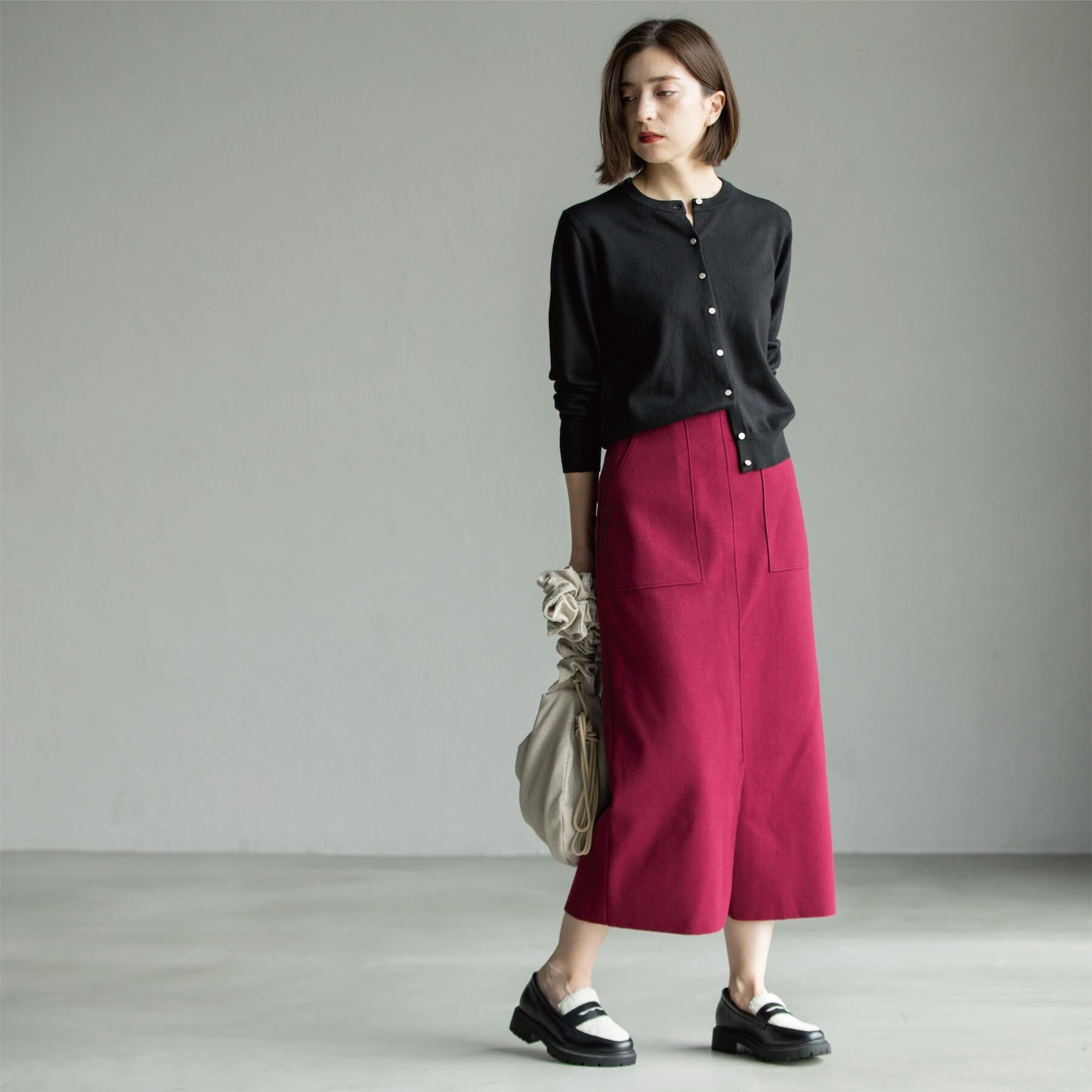 OPAQUE.CLIP「ウールライクタイトスカート【洗濯機洗い可】《8col》」|スカート|