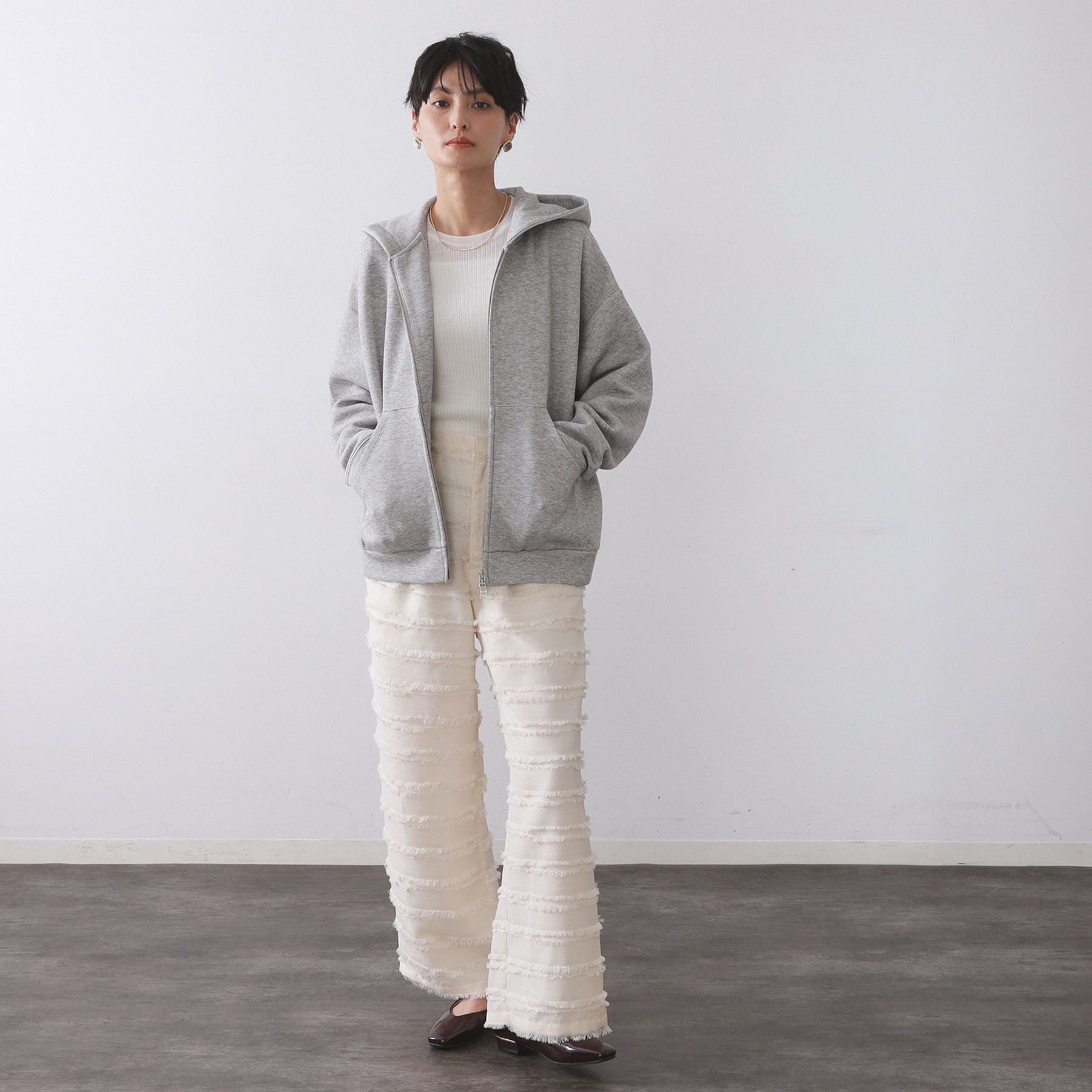 OPAQUE.CLIP「ダブルジップフーディ/セットアップ対応【洗濯機OK】」|カーディガン|