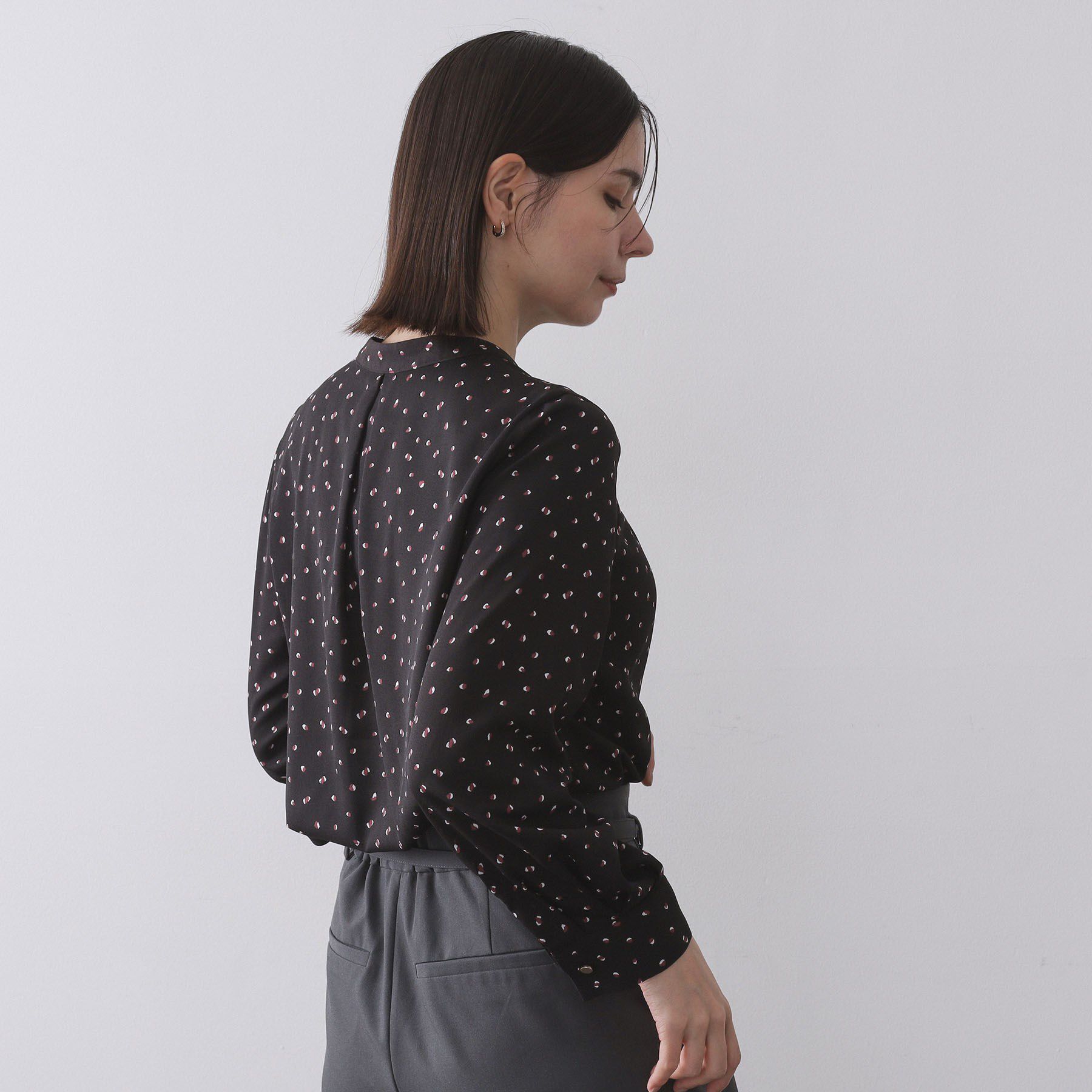 OPAQUE.CLIP「プリント柄タックデザインブラウス【洗濯機OK】」|シャツ・ブラウス|