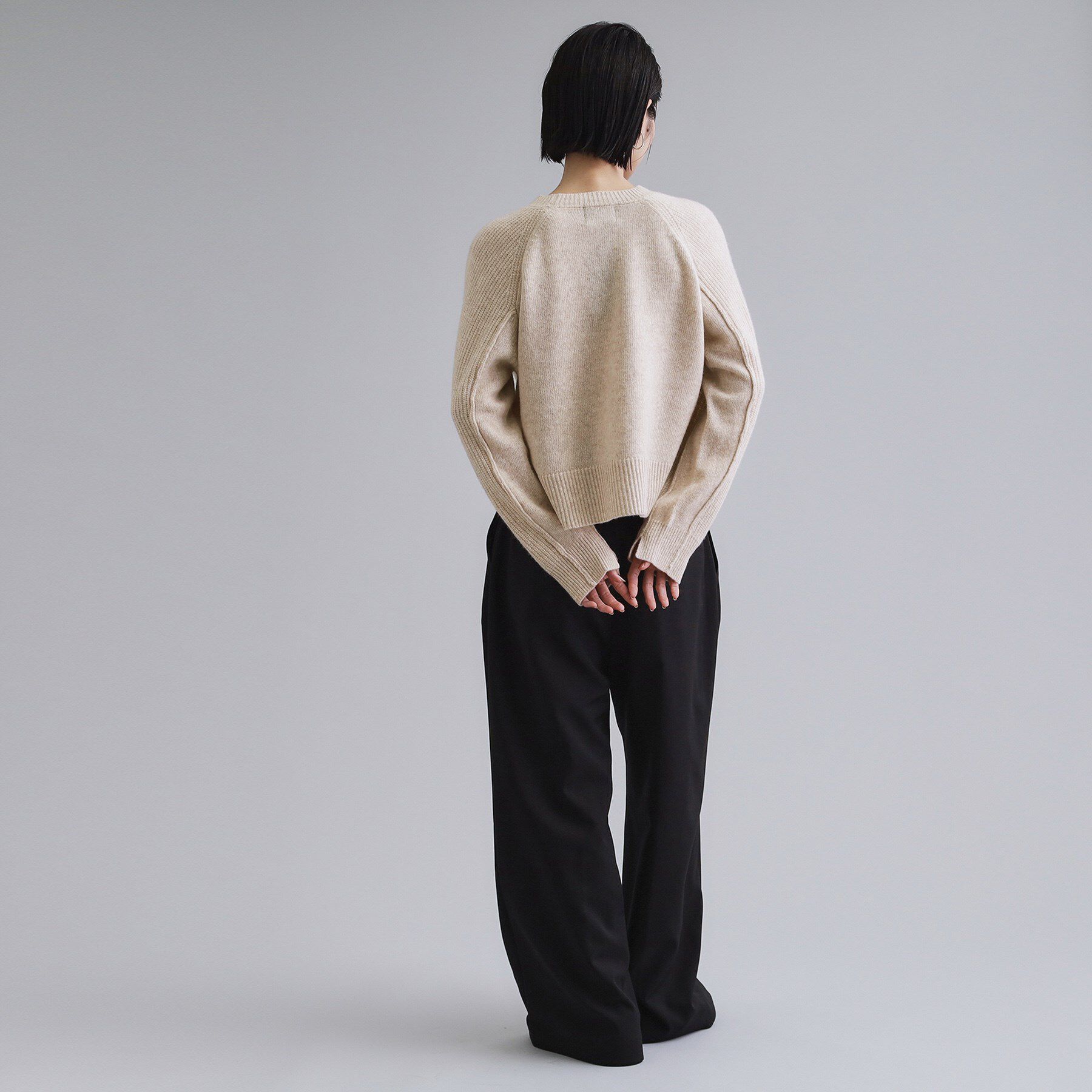 OPAQUE.CLIP「【es】メリノウール クルーミドルゲージニット」|ニット・セーター|