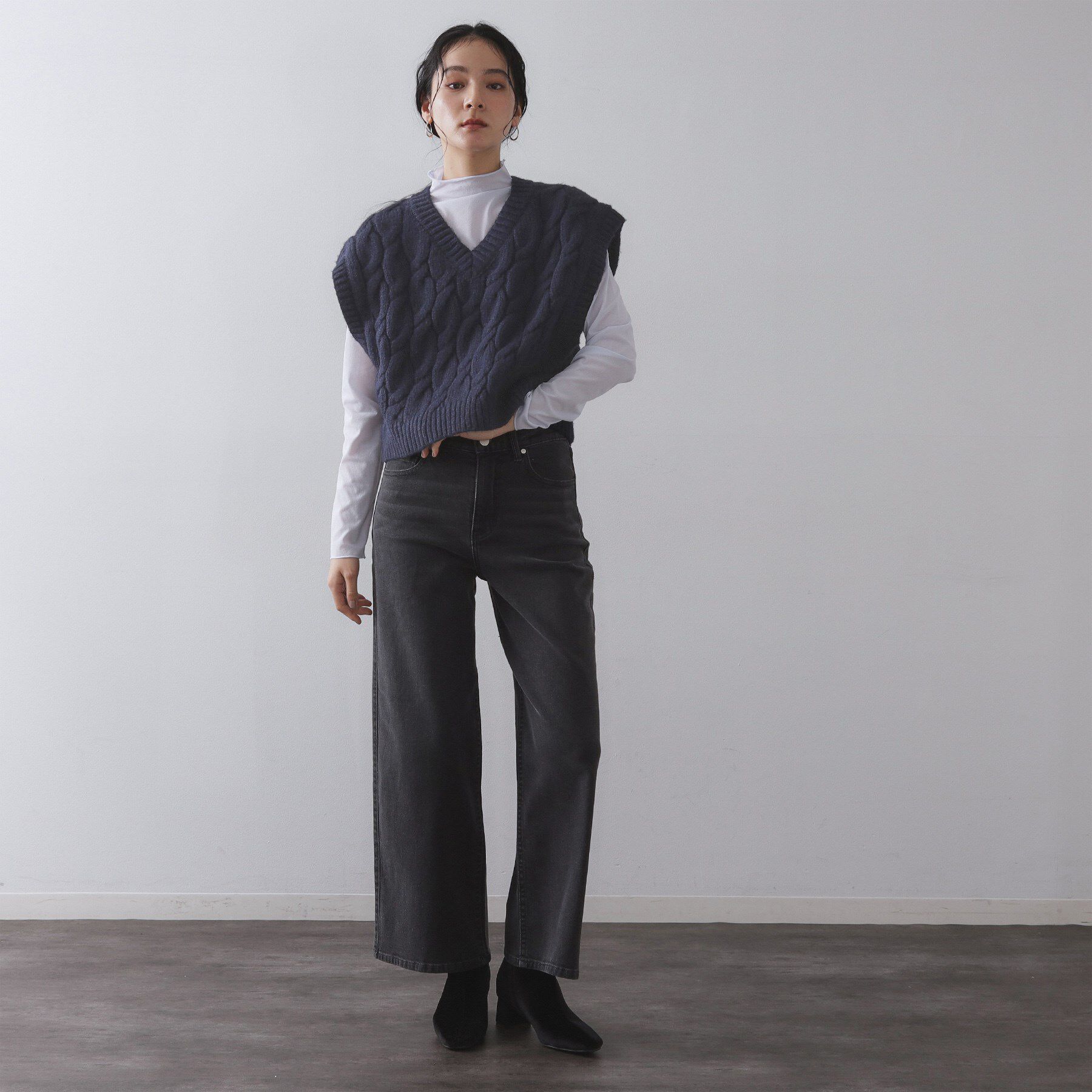 OPAQUE.CLIP「ケーブルローゲージベスト【洗濯機OK】」|ベスト・ジレ|