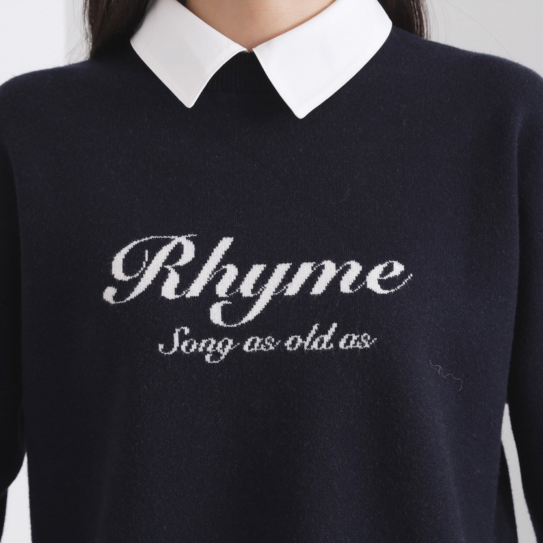 OPAQUE.CLIP「襟付きロゴジャカードニット【洗濯機OK】」|ニット・セーター|