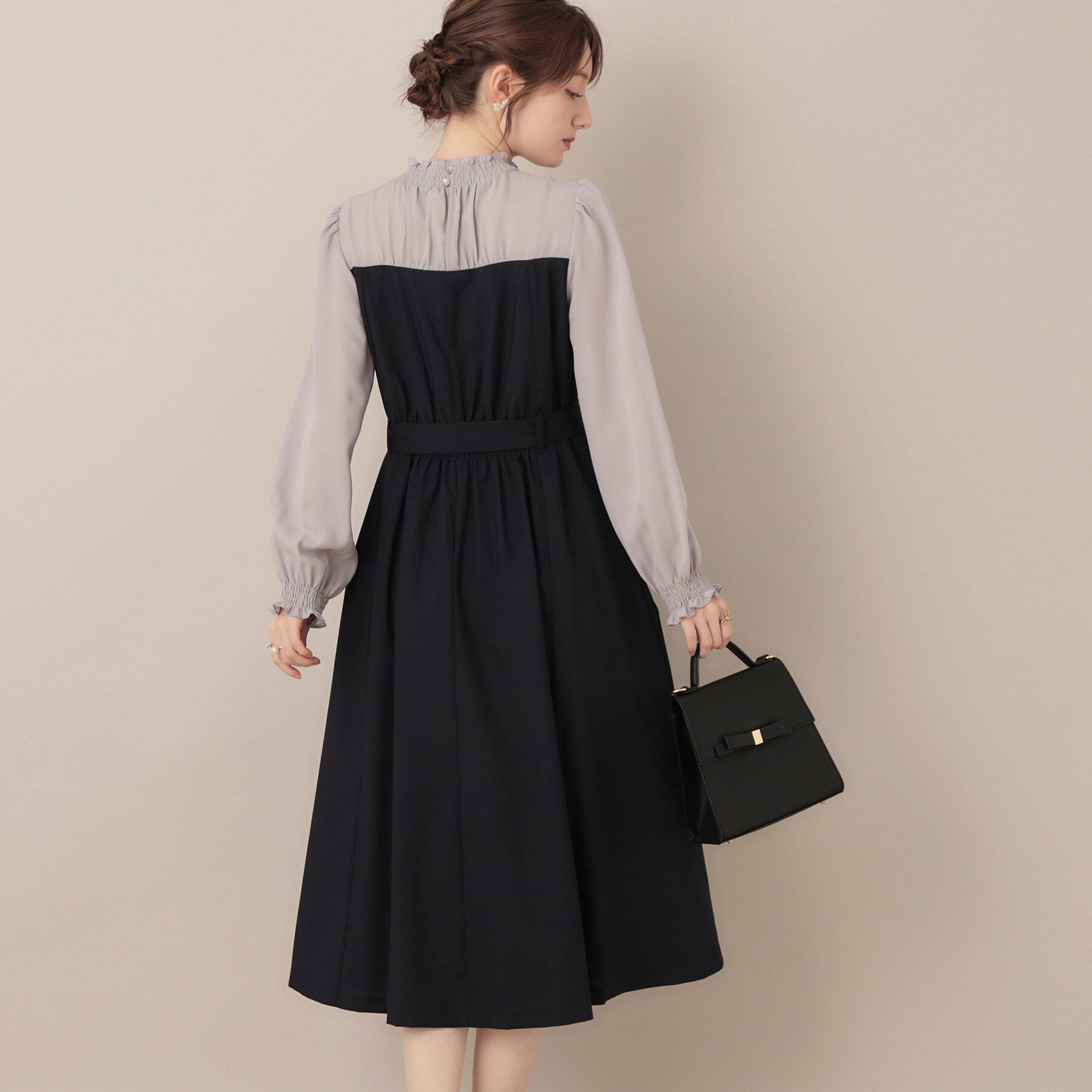 Couture broach「【レイヤード風・きれいめ・通勤】ドッキングベアワンピース」|ワンピース|