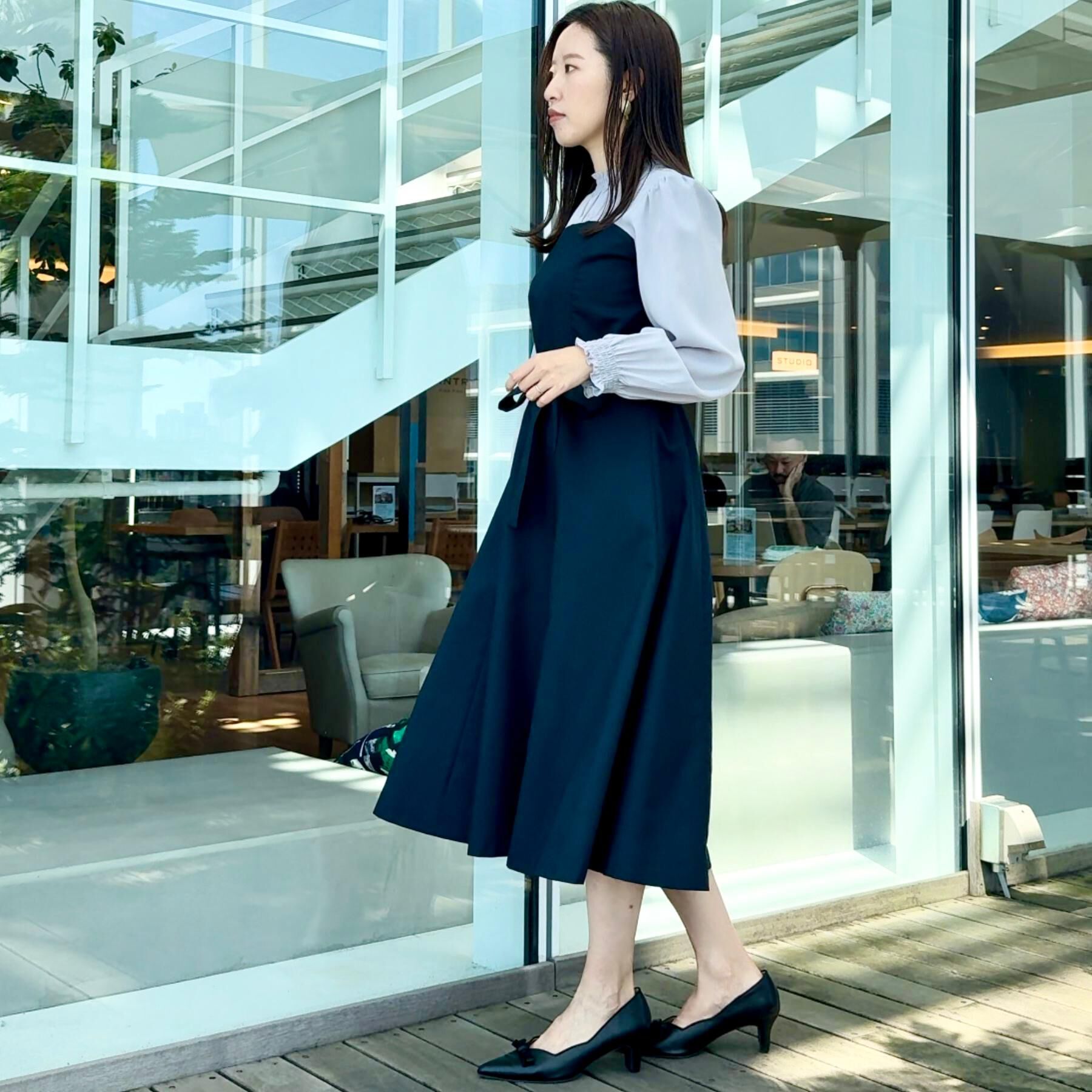 Couture broach「【レイヤード風・きれいめ・通勤】ドッキングベアワンピース」|ワンピース|