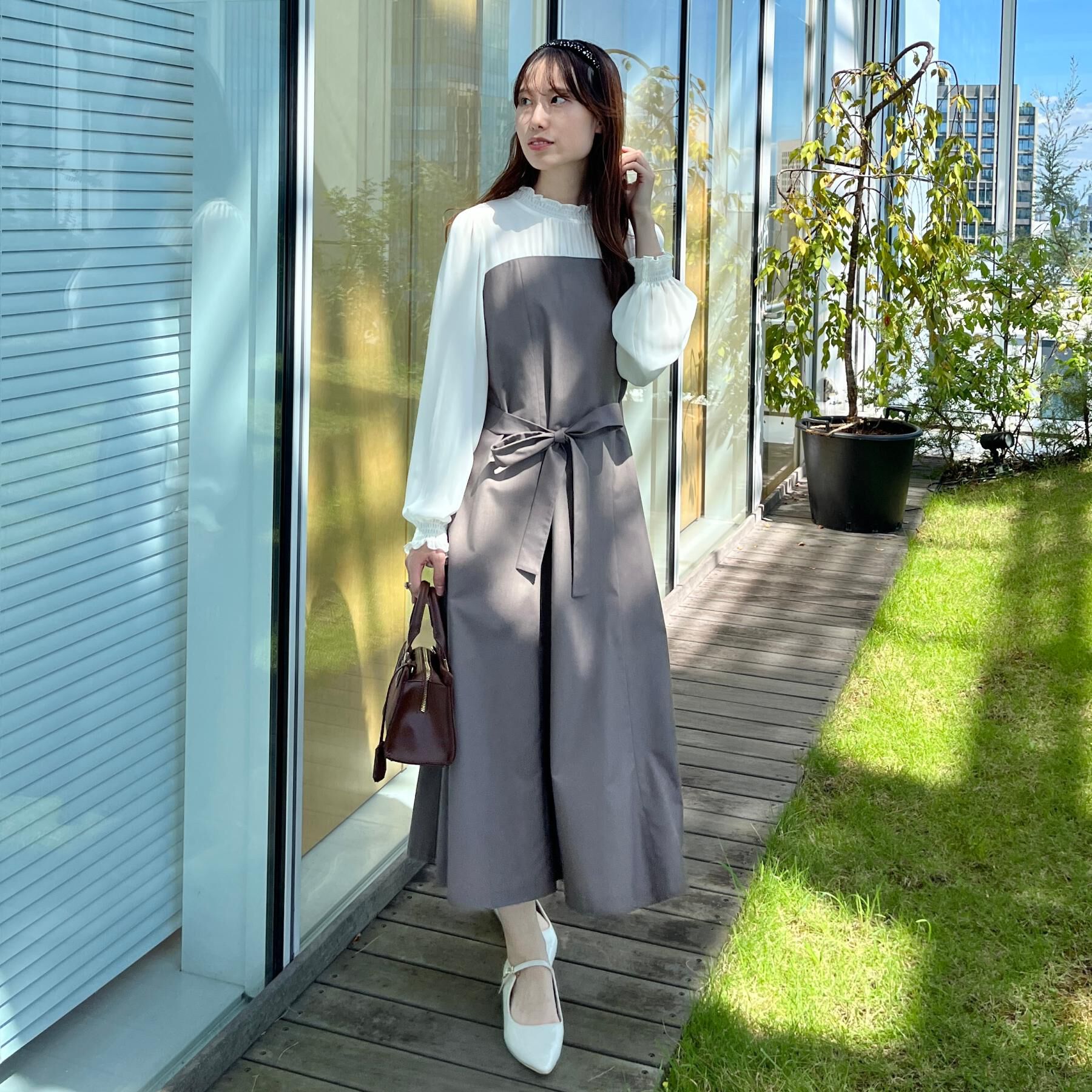 Couture broach「【レイヤード風・きれいめ・通勤】ドッキングベアワンピース」|ワンピース|