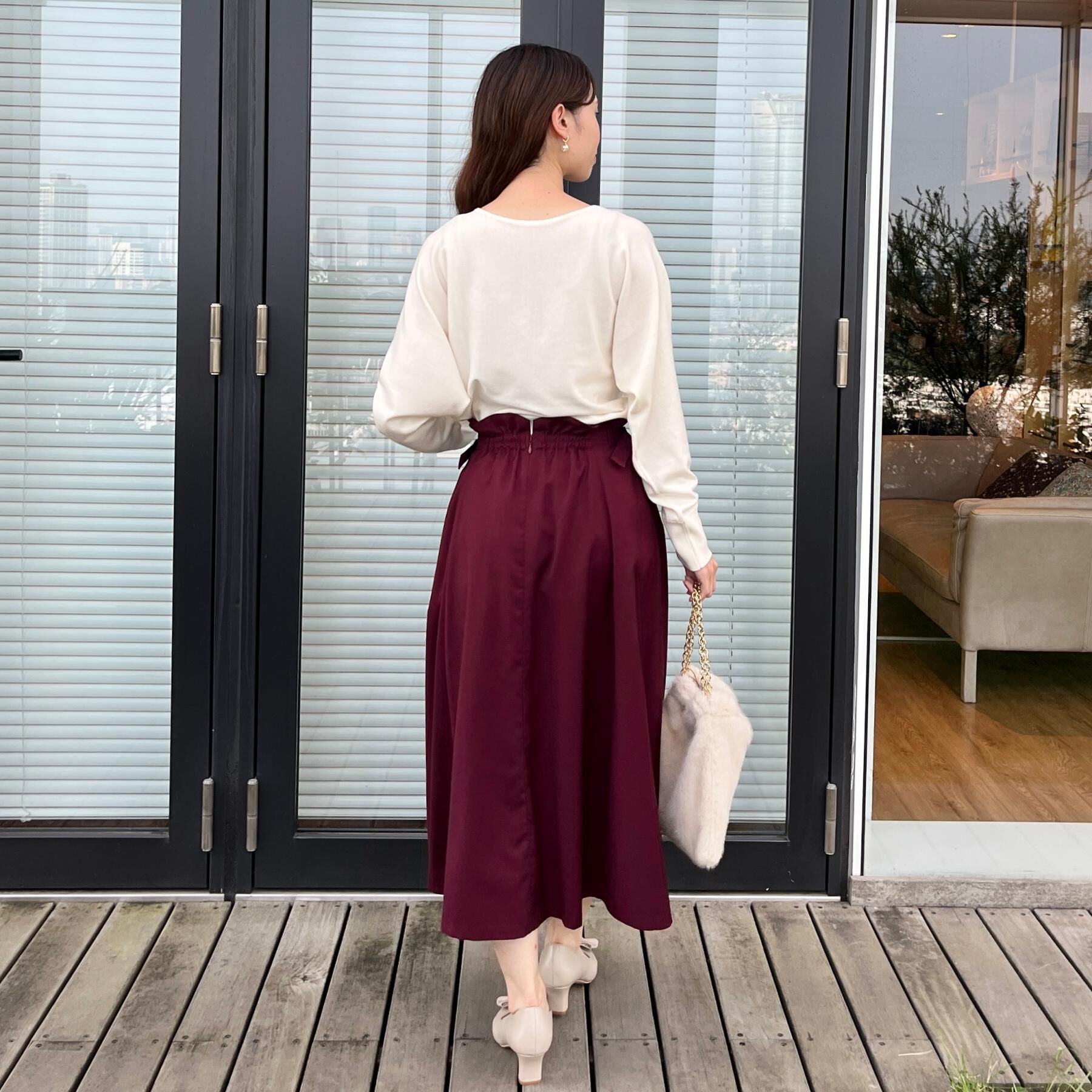 Couture broach「【大人上品・通勤・前後2WAY】バックパール調ドルマンニット」|ニット・セーター|