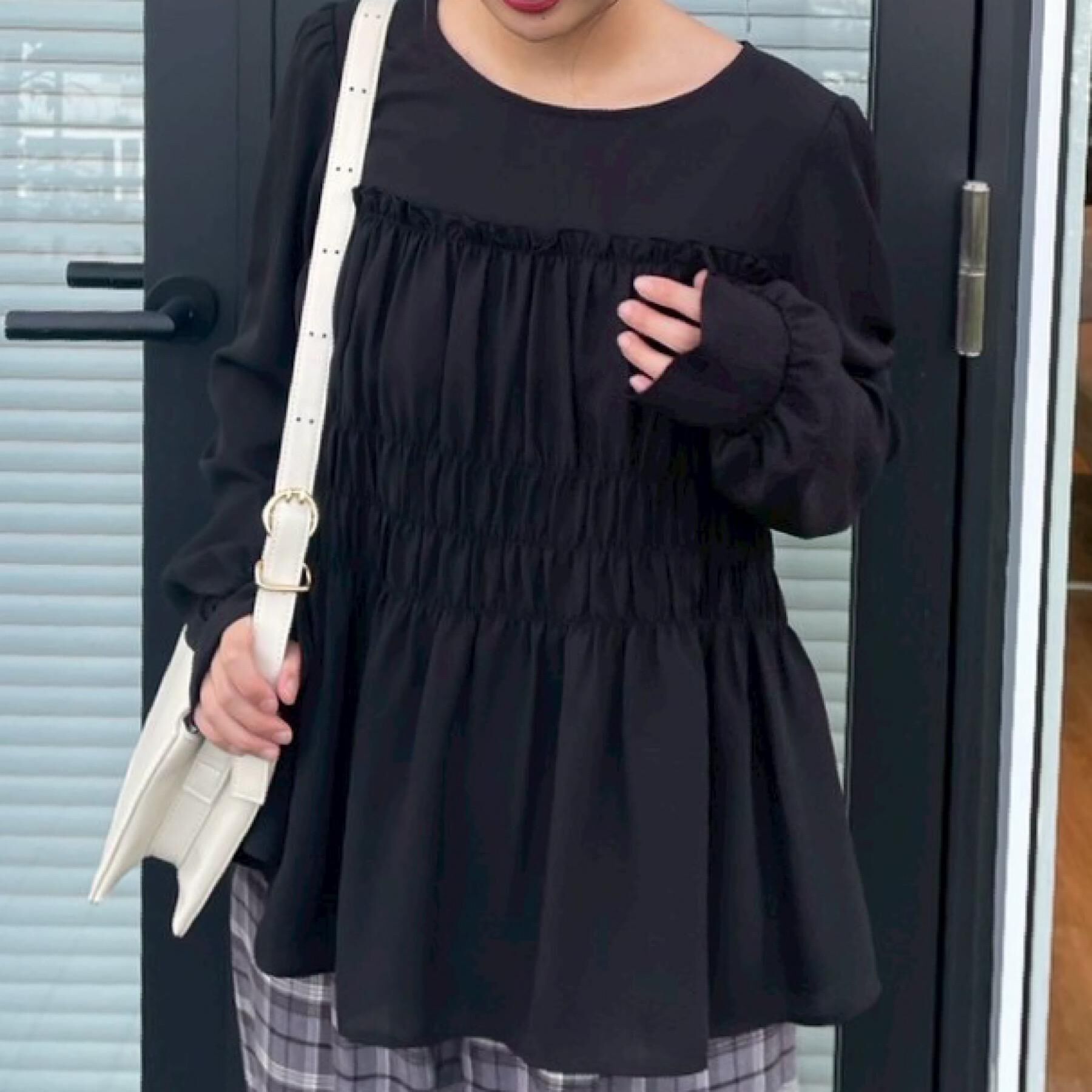 Couture broach「【マシンウォッシャブル・きれいめ・通勤】シャーリングチュニックブラウス」|シャツ・ブラウス|