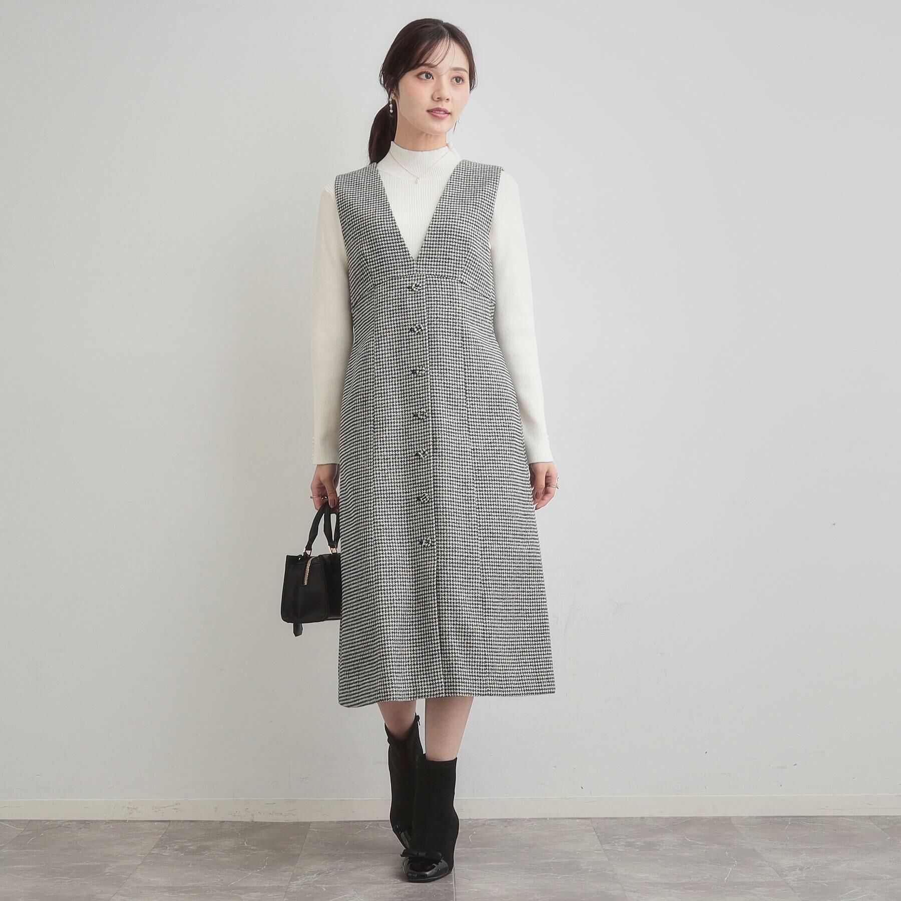 Couture broach「【多機能・フェミニン】パール調リブニット」|ニット・セーター|