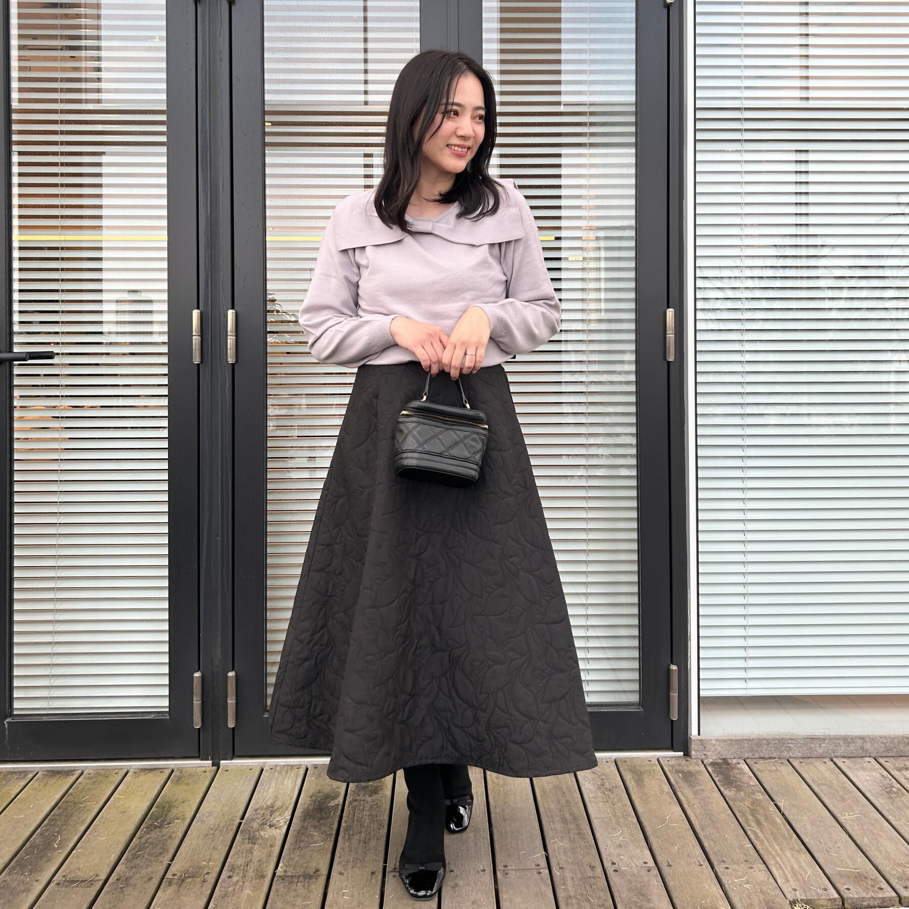 Couture broach「【洗える】リーフジャカード フレアスカート」|スカート|