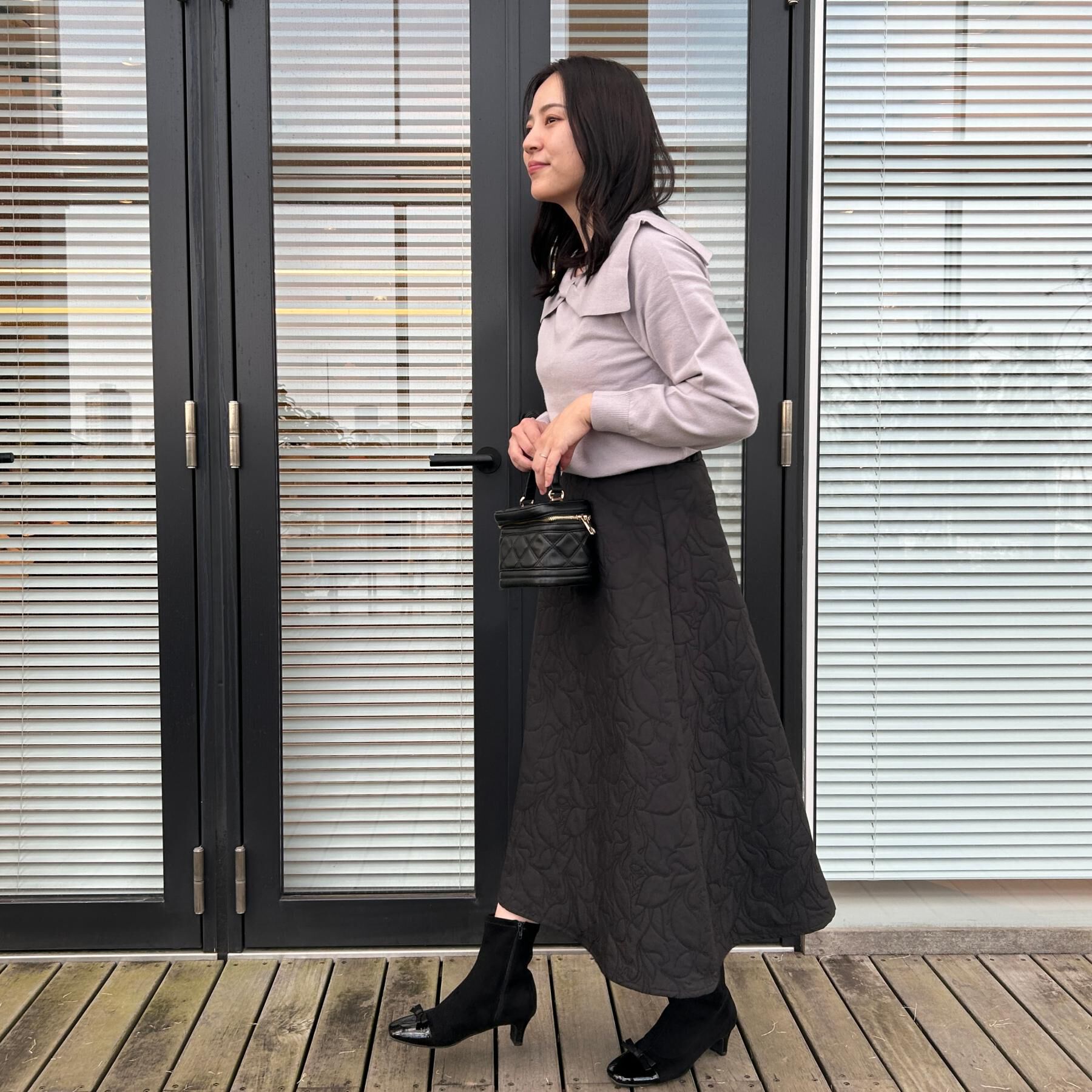 Couture broach「【洗える】リーフジャカード フレアスカート」|スカート|